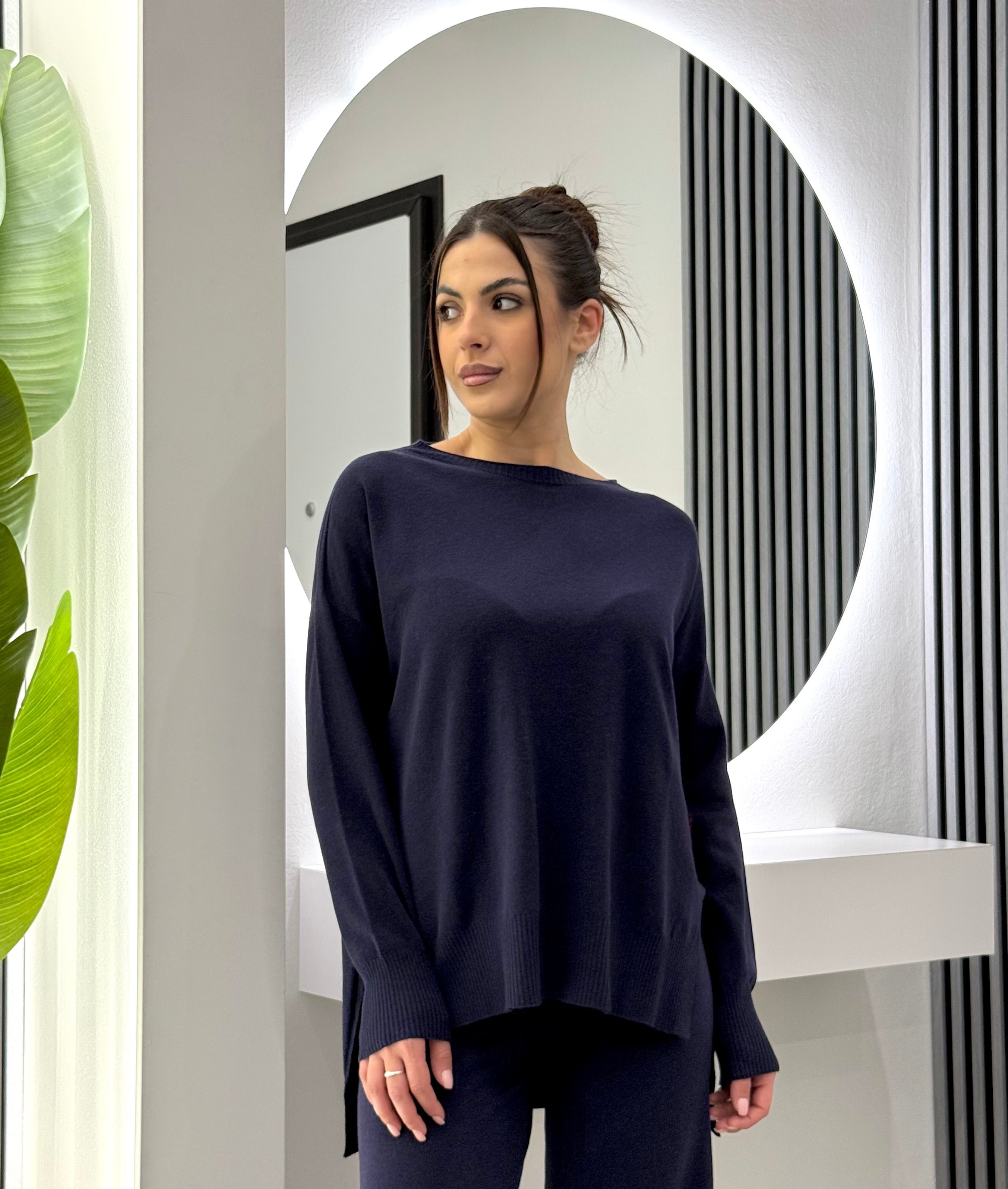 Kontatto - Maglia Scollo Barca Blu