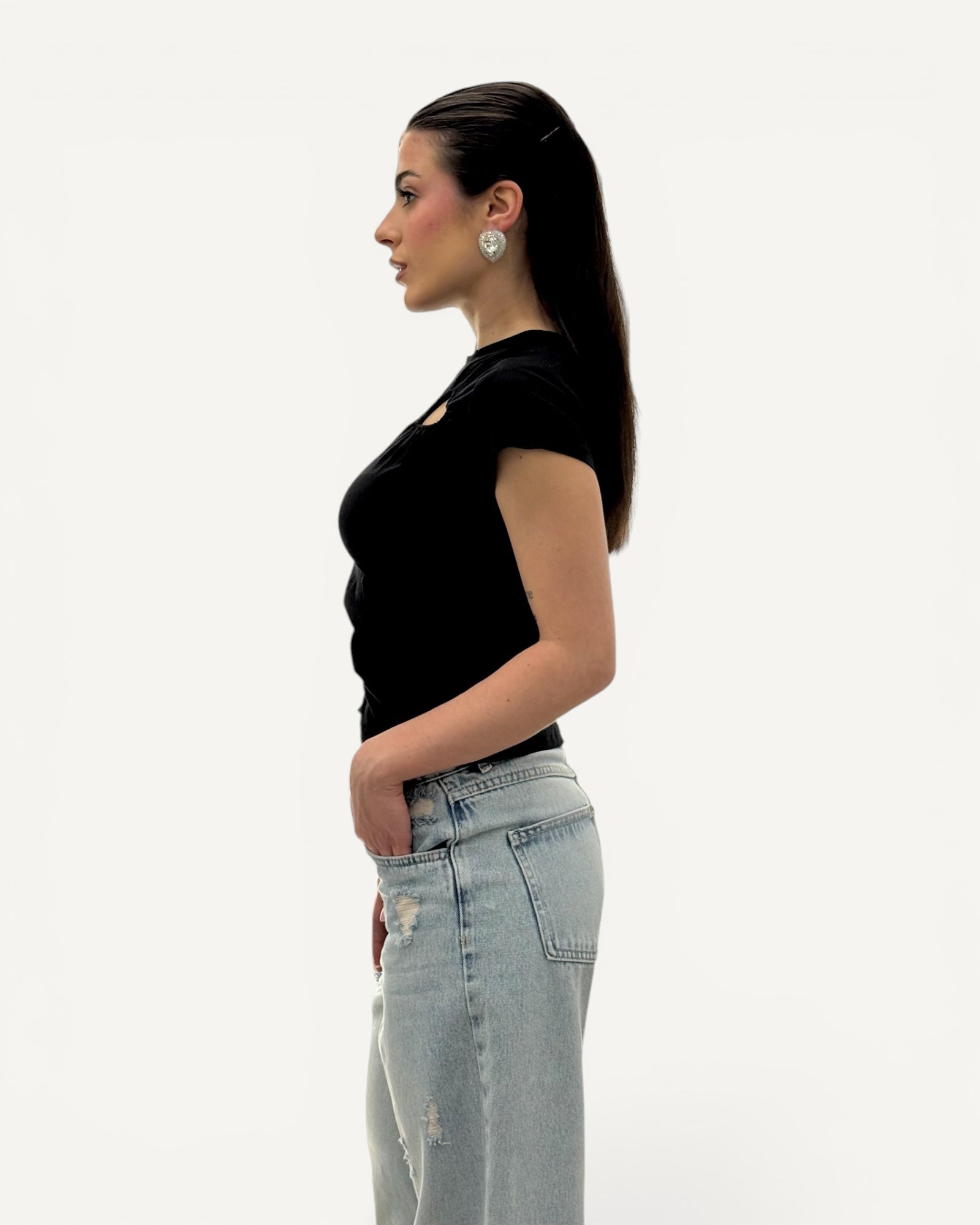 No Secrets - T-Shirt Nera Cuori