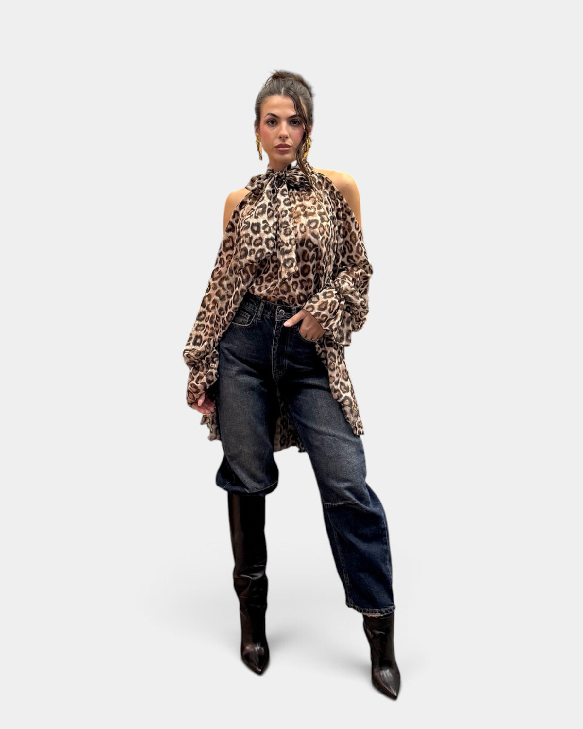 D'Elle - Giulia Mastini - Camicia Scollo Americana Maculata