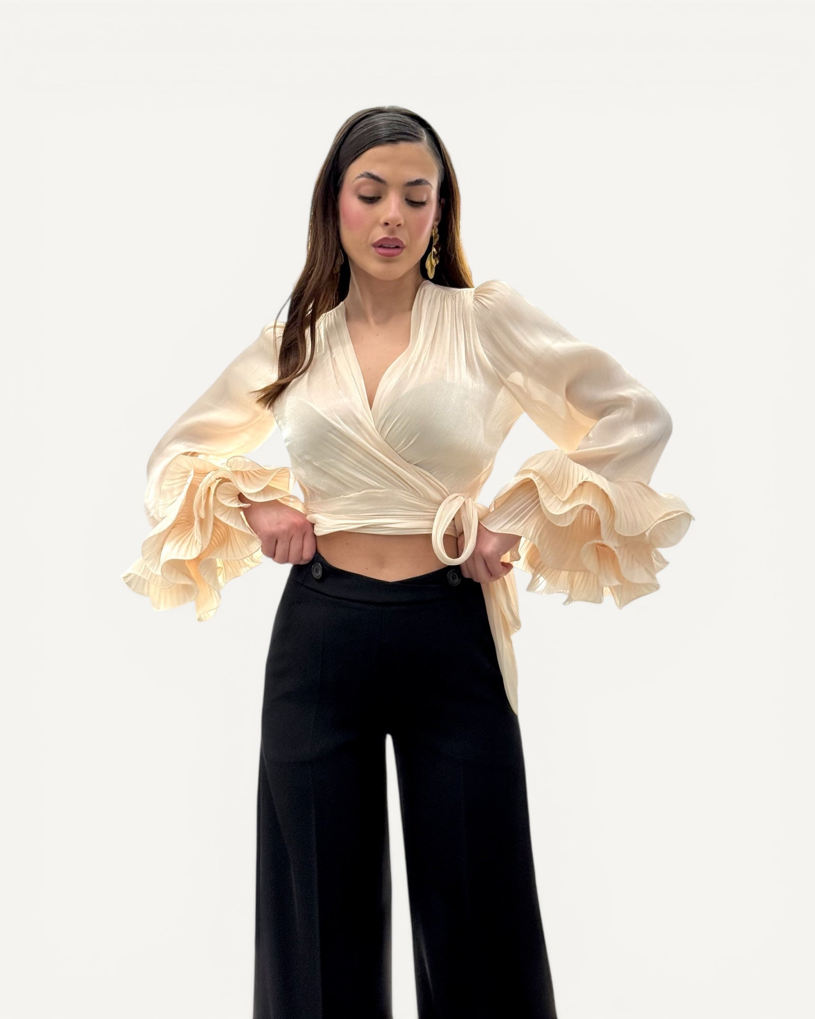 Hanita Couture - Blusa Avorio con Rouches