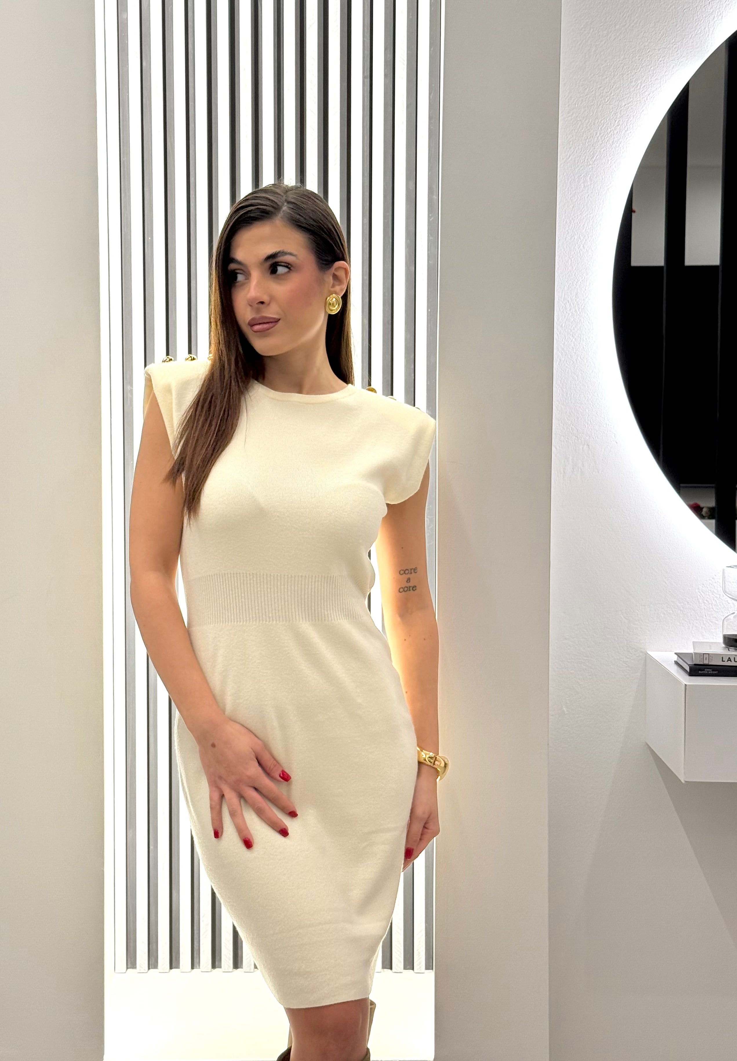 Koralline - Abito Spalline Panna