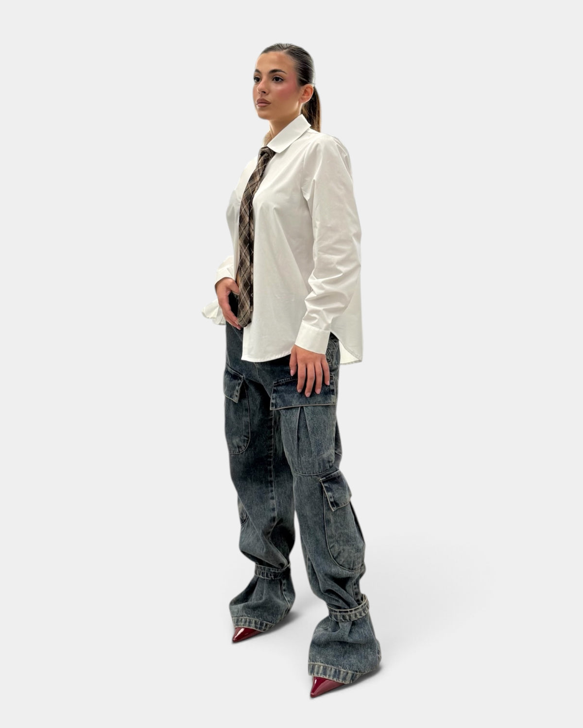 Silence Limited - Jeans Cargo Denim Sabbiato