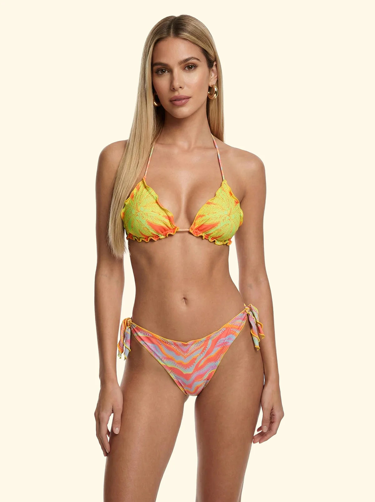 F**K - Bikini Donna Triangolo con Slip Regolabile Fantasia SW2503-X35