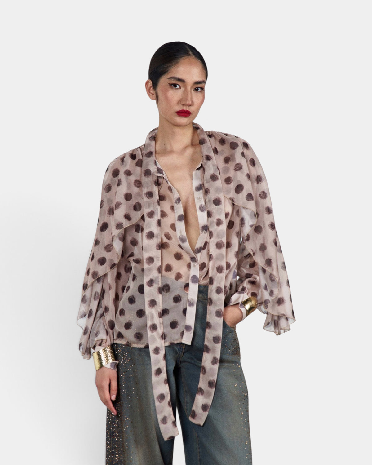 D'Elle - Giulia Mastini - Camicia Pois con Fiocco
