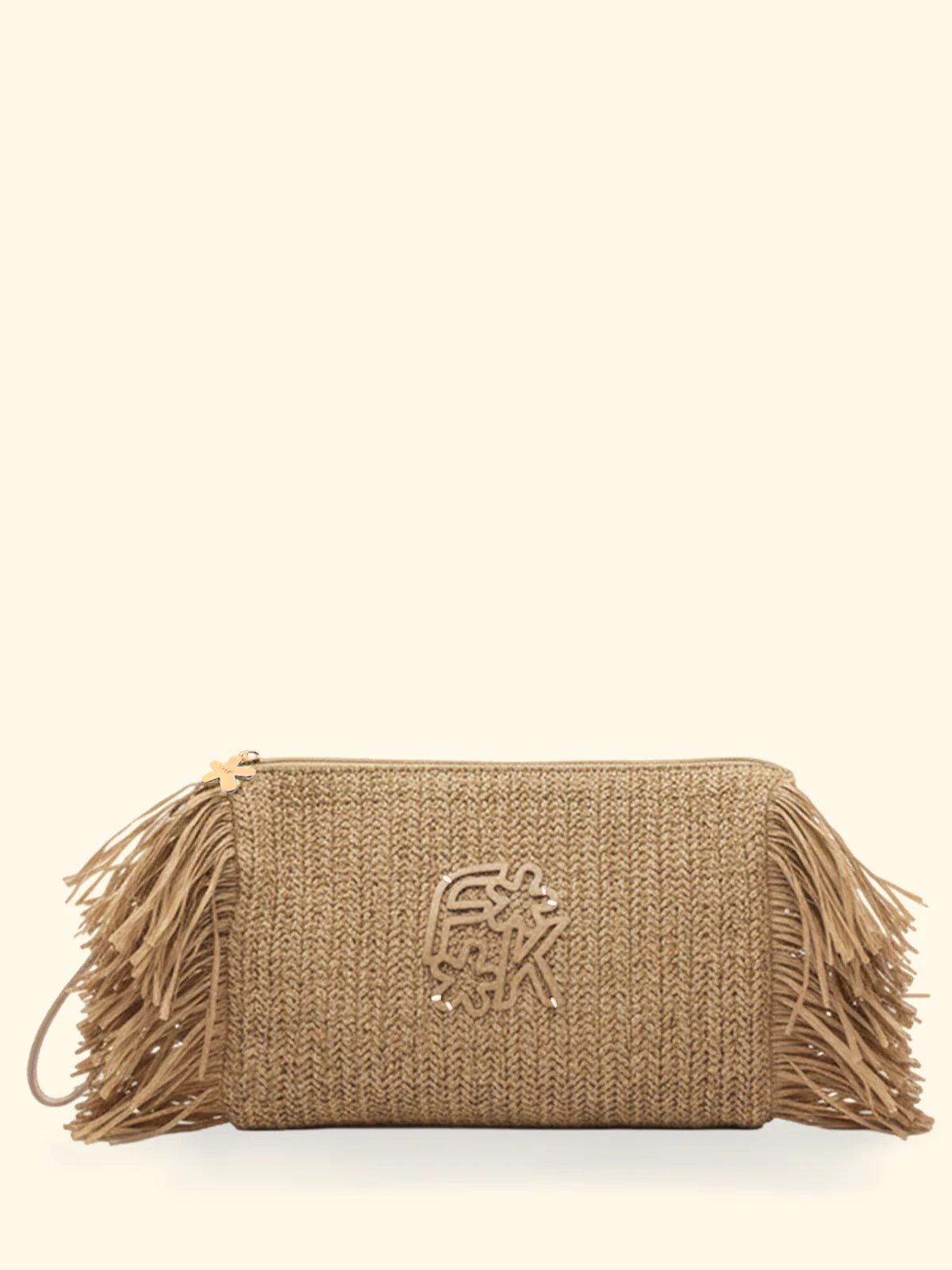 F**K - Maxi Pochette Paglia Frange e Zip SW0050-BG