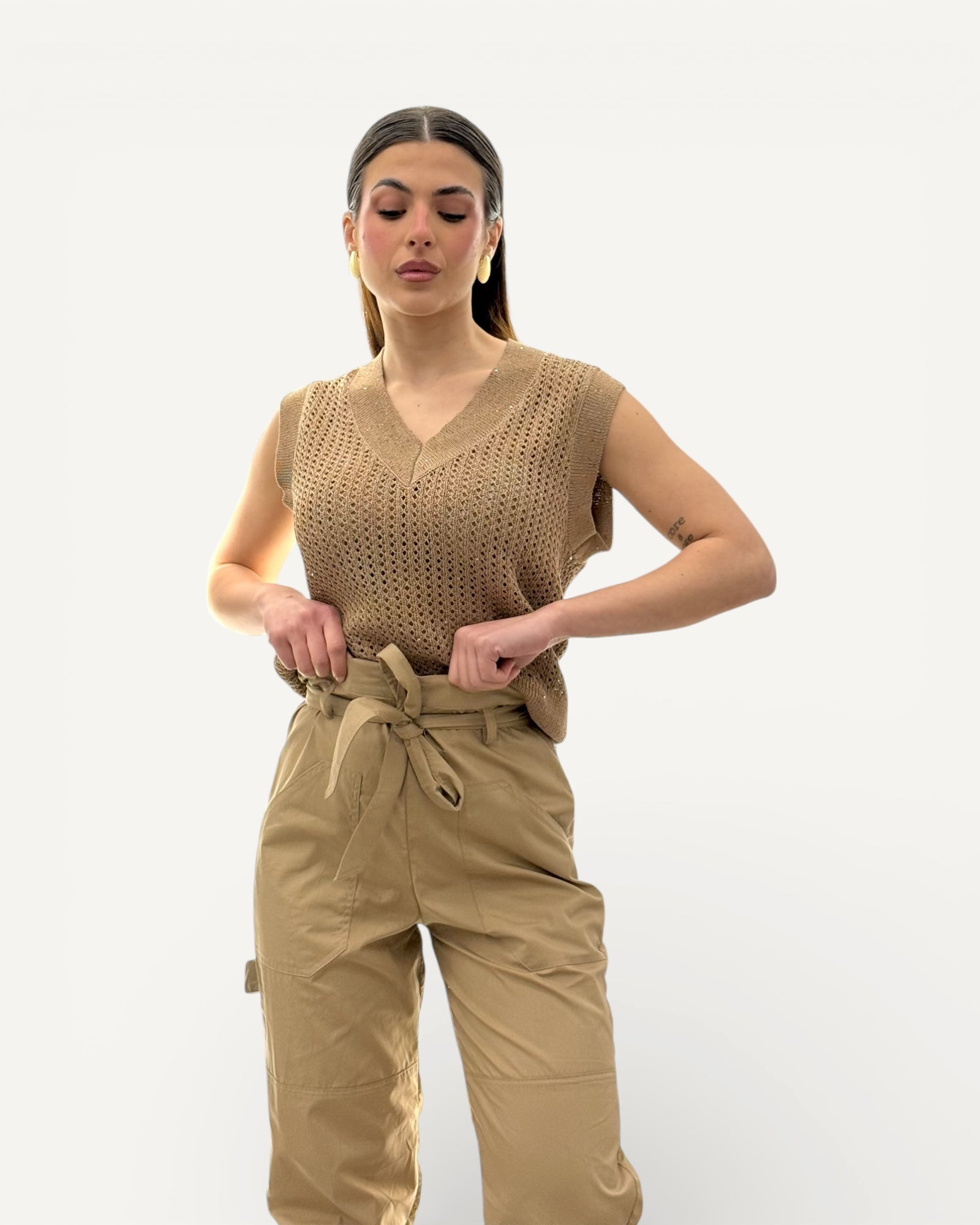 No Secrets - Gilet Crochet e Paillettes