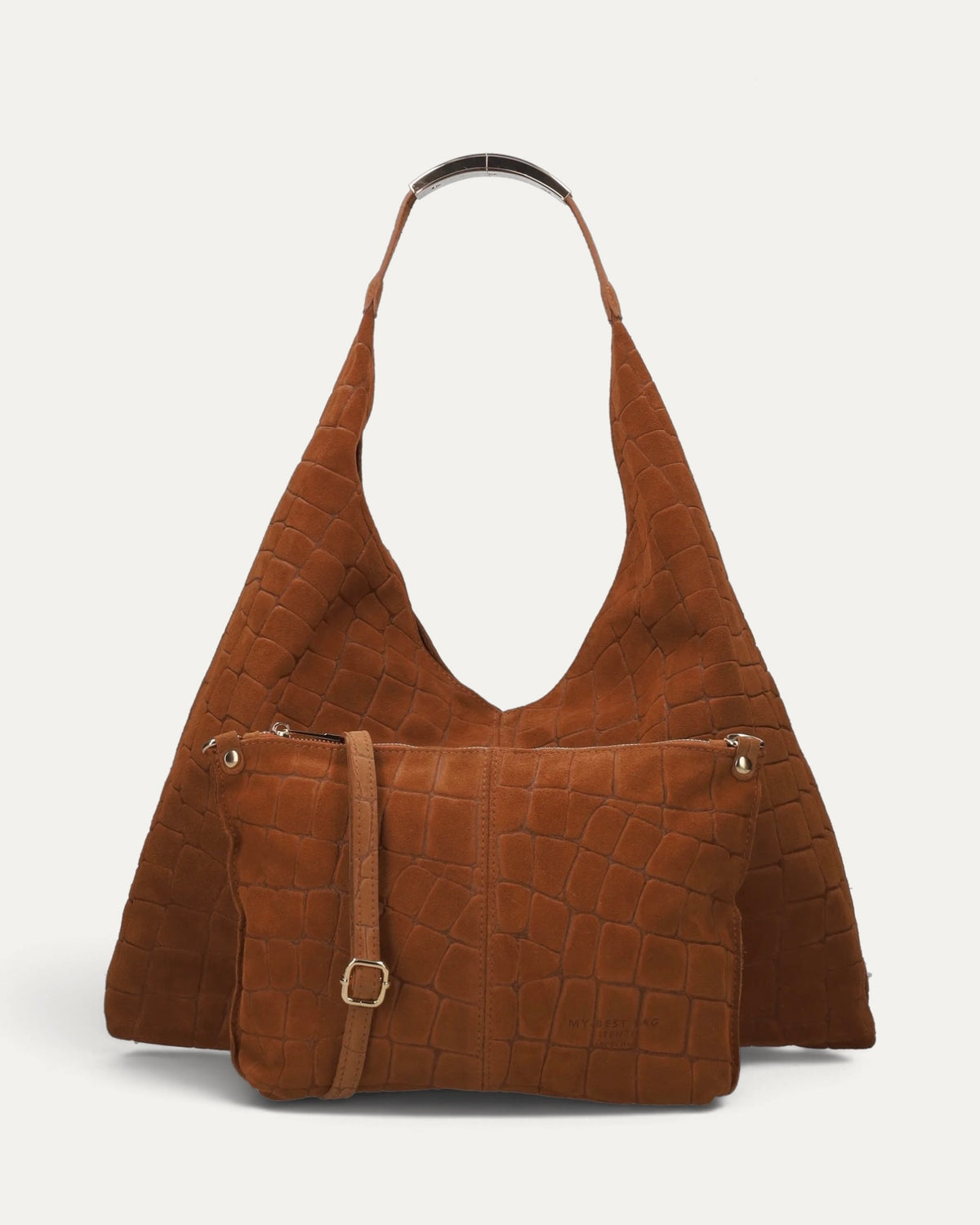 My Best Bag - Borsa Elisse Croco Suede Cognac