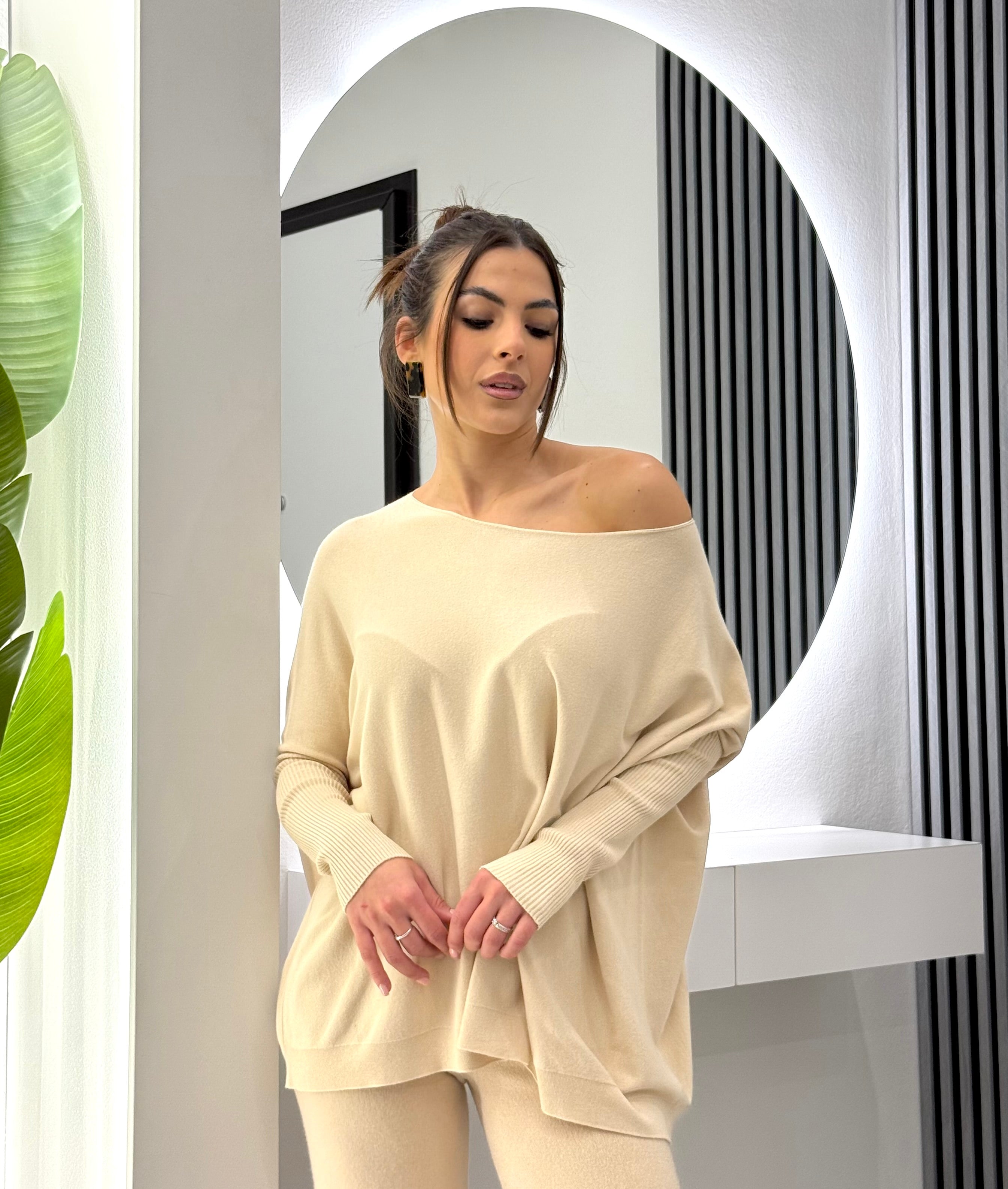 Kontatto - Maglia Barca Over Beige