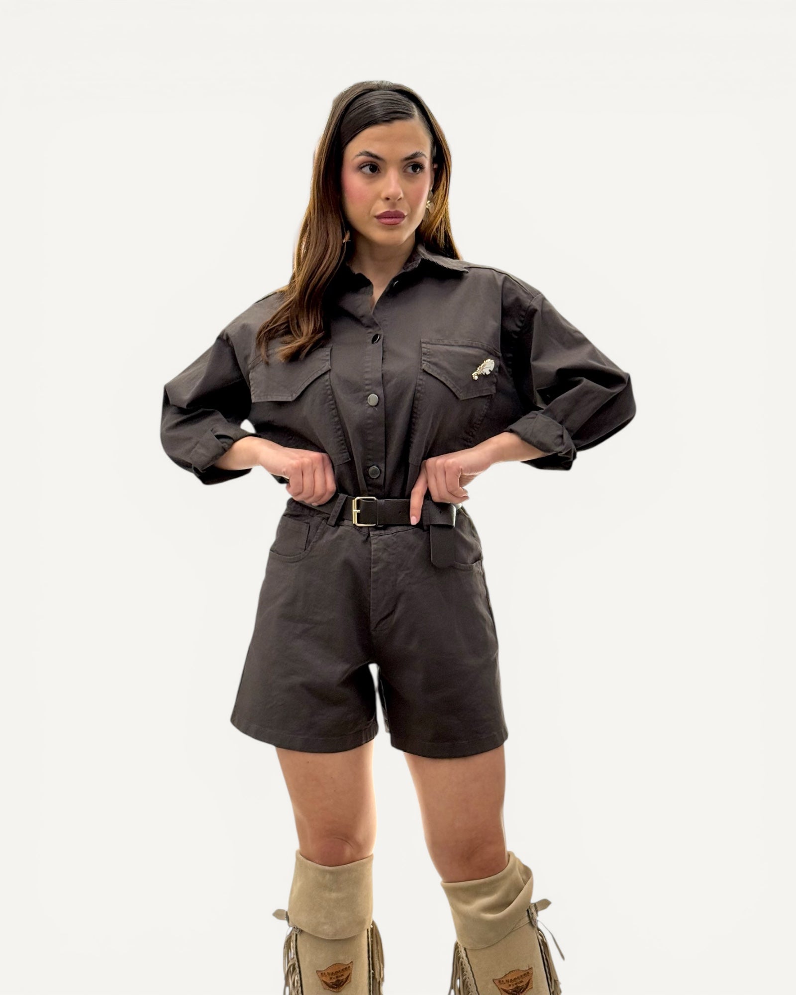KikiSix - Shorts Denim Testa di Moro