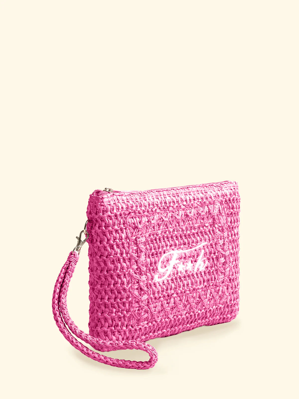 F**K - Mini Pochette Rafia Logo Ricamato e Laccetto Polso SW0007-FX