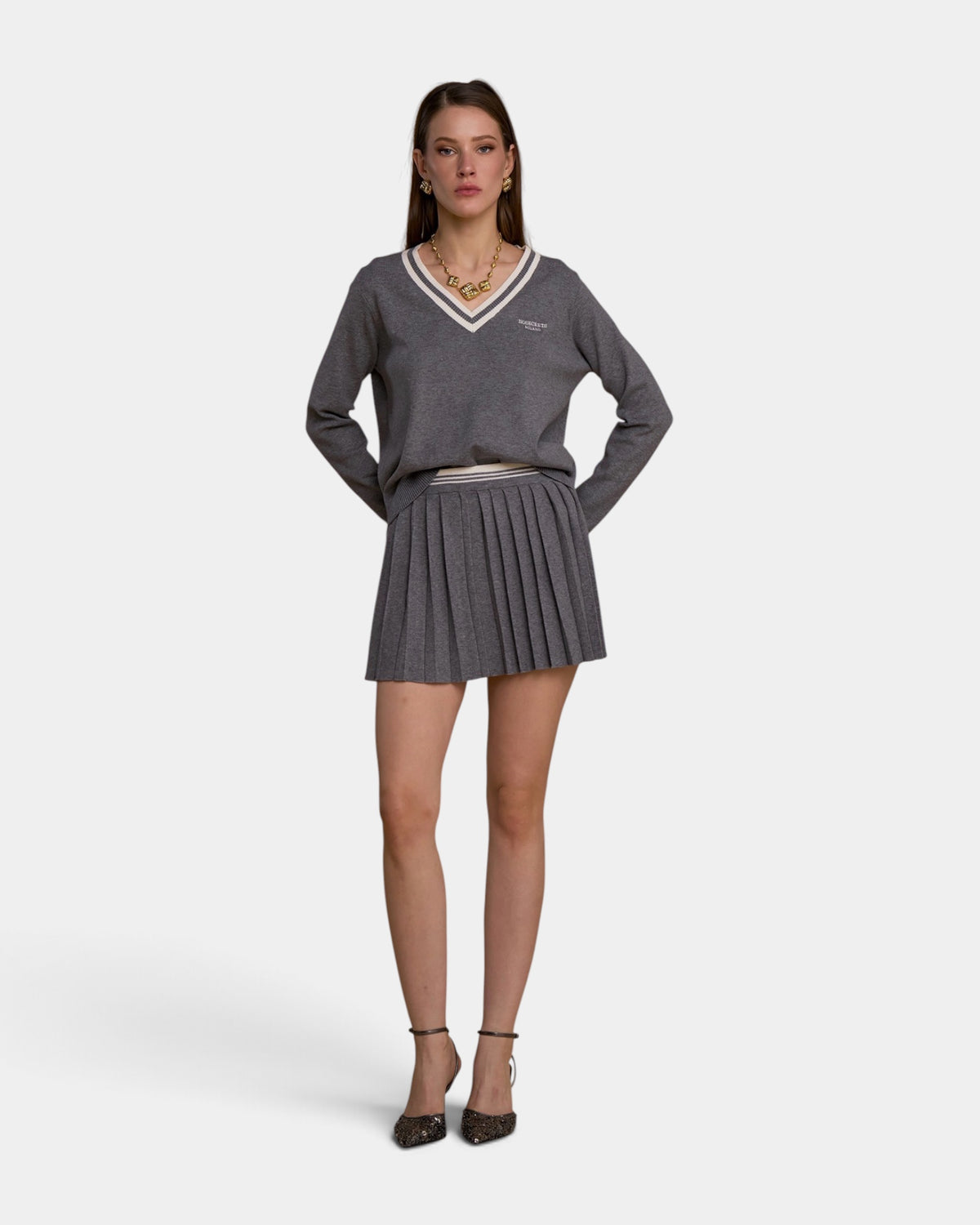 No Secrets - Maglia V Tennis Grigia