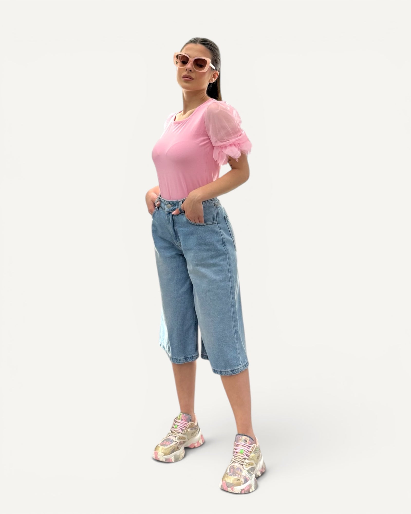 No Secrets - T-Shirt Maniche Tulle