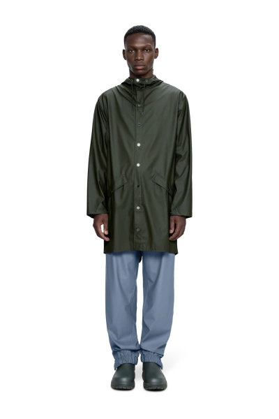 Rains - Long Jacket W3 Unisex Verde Militare