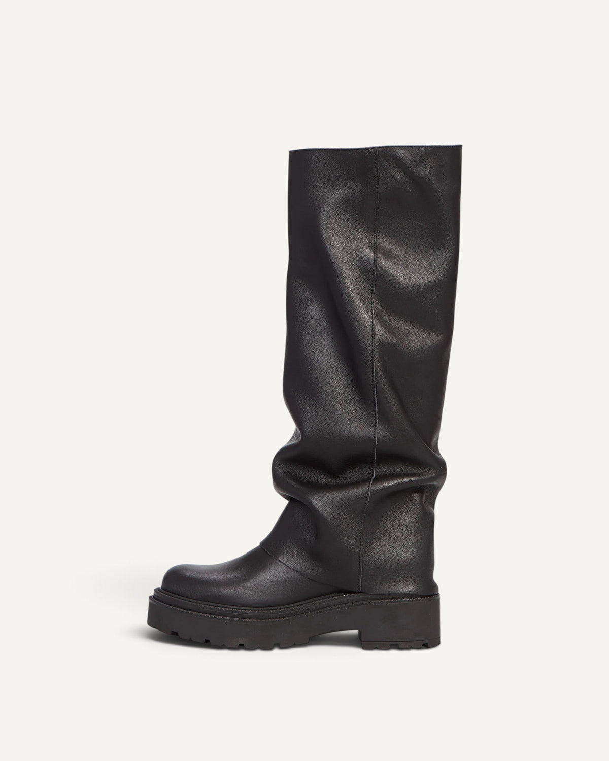 Ovyé - Stivale in Pelle Arricciato Nero