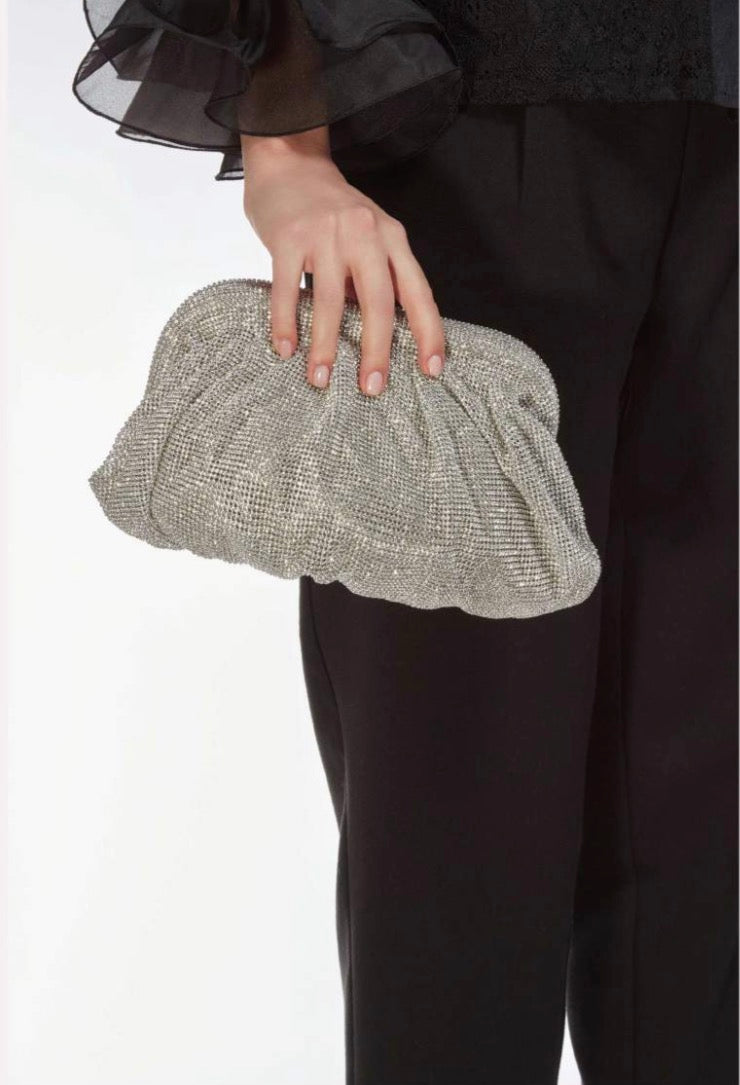 Odì Odì - Borsa Caratea Morbida in Strass Argento