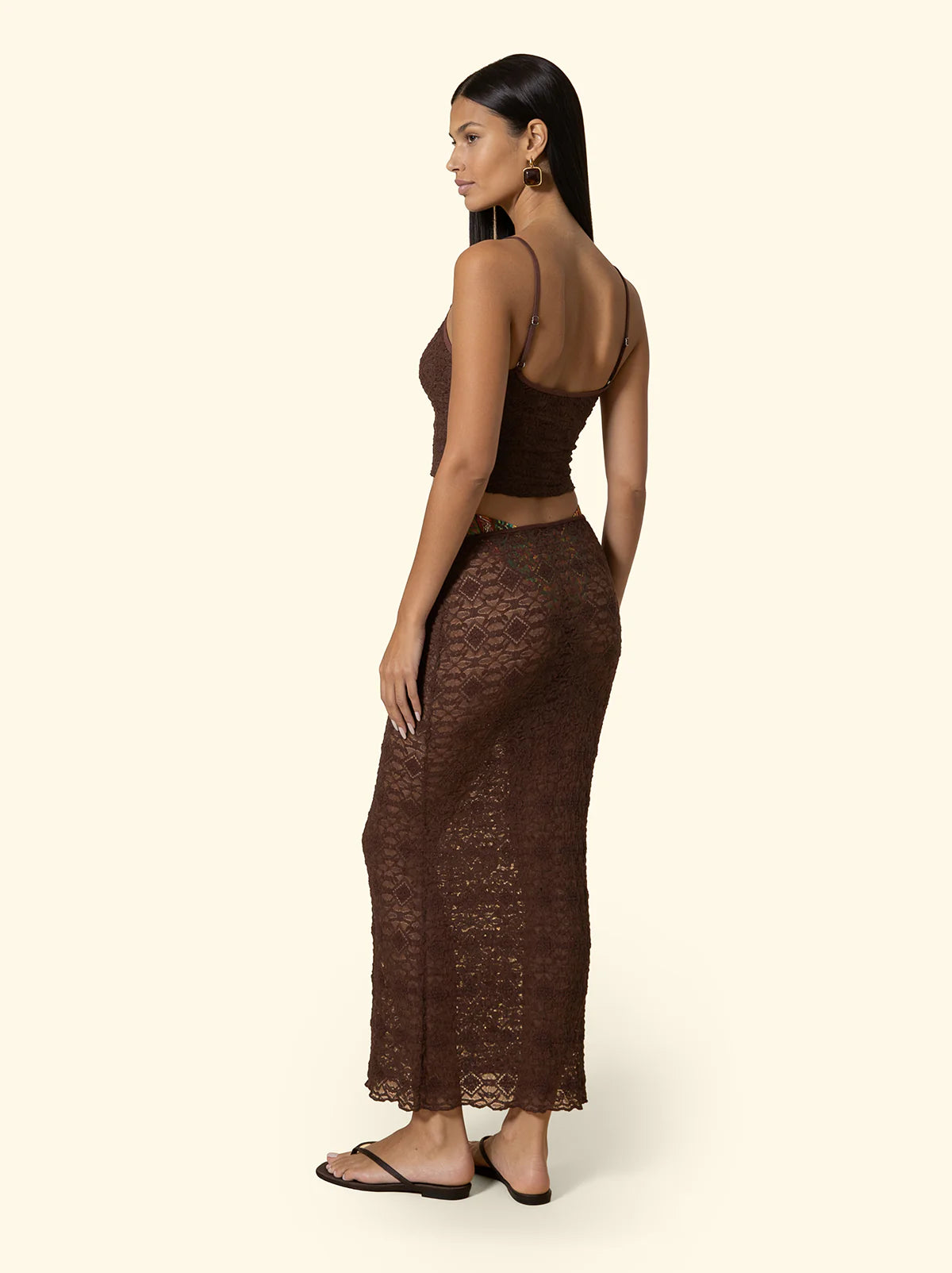 F**K - Crop Top Pizzo Brown SW0207-BN