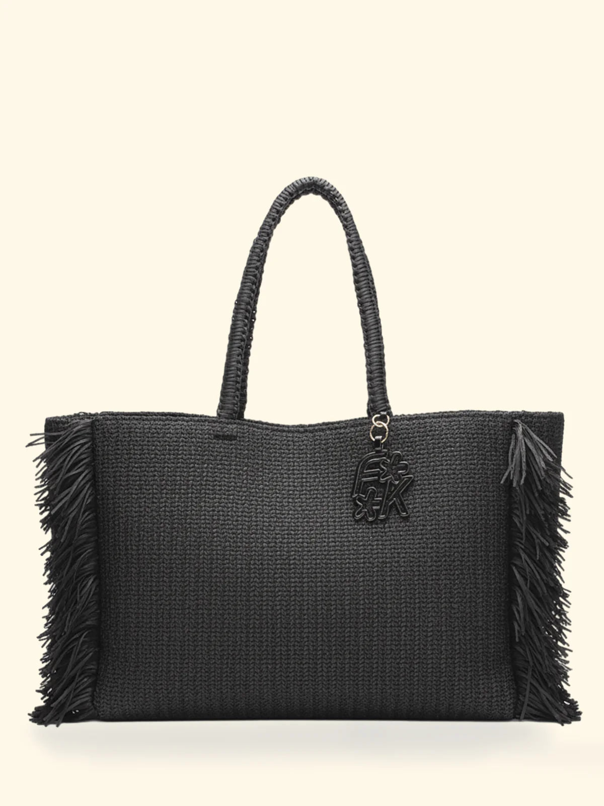 F**K - Maxi Bag Paglia Frange e Manici Rigidi SW0040-BK