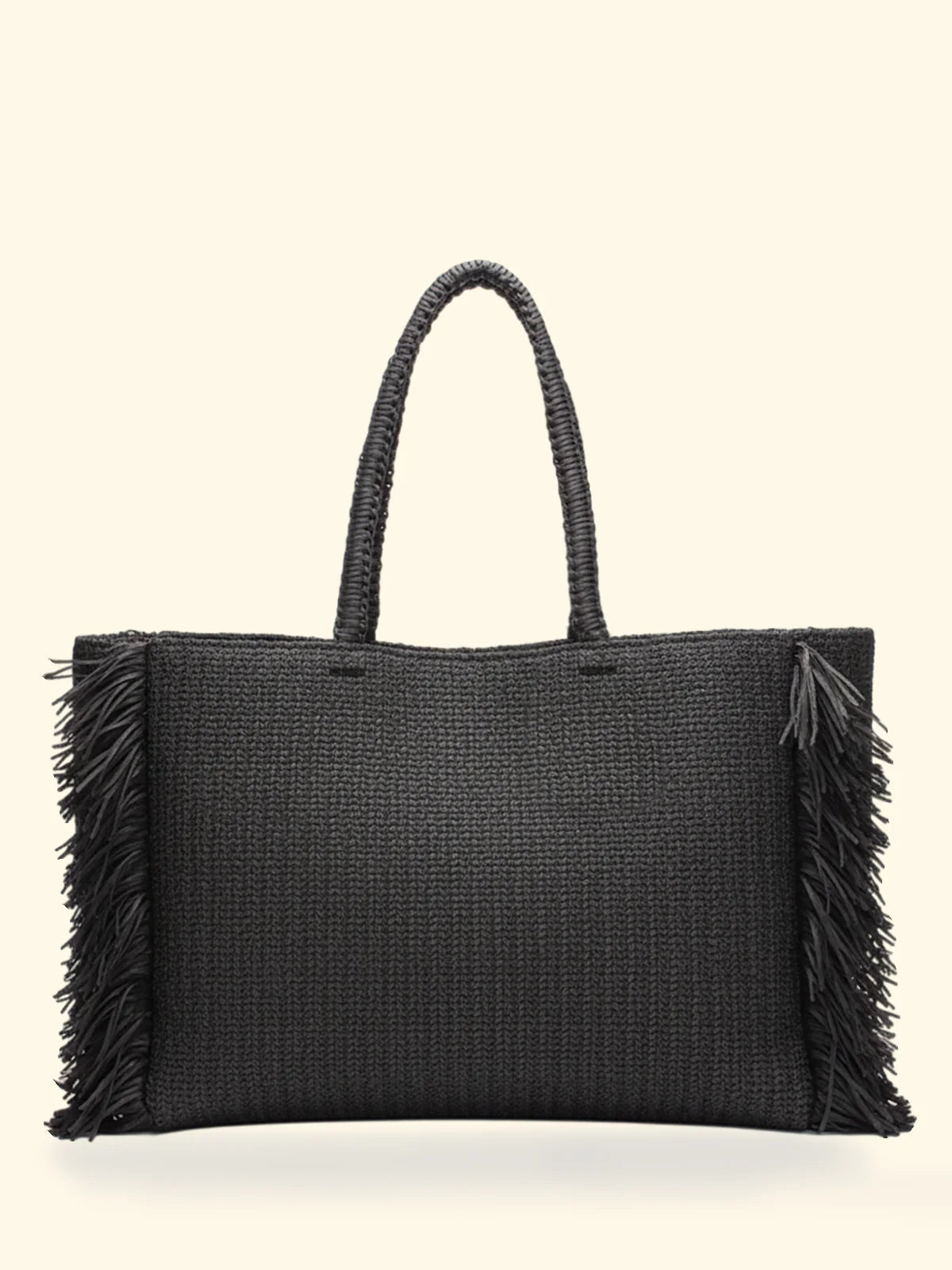 F**K - Maxi Bag Paglia Frange e Manici Rigidi SW0040-BK