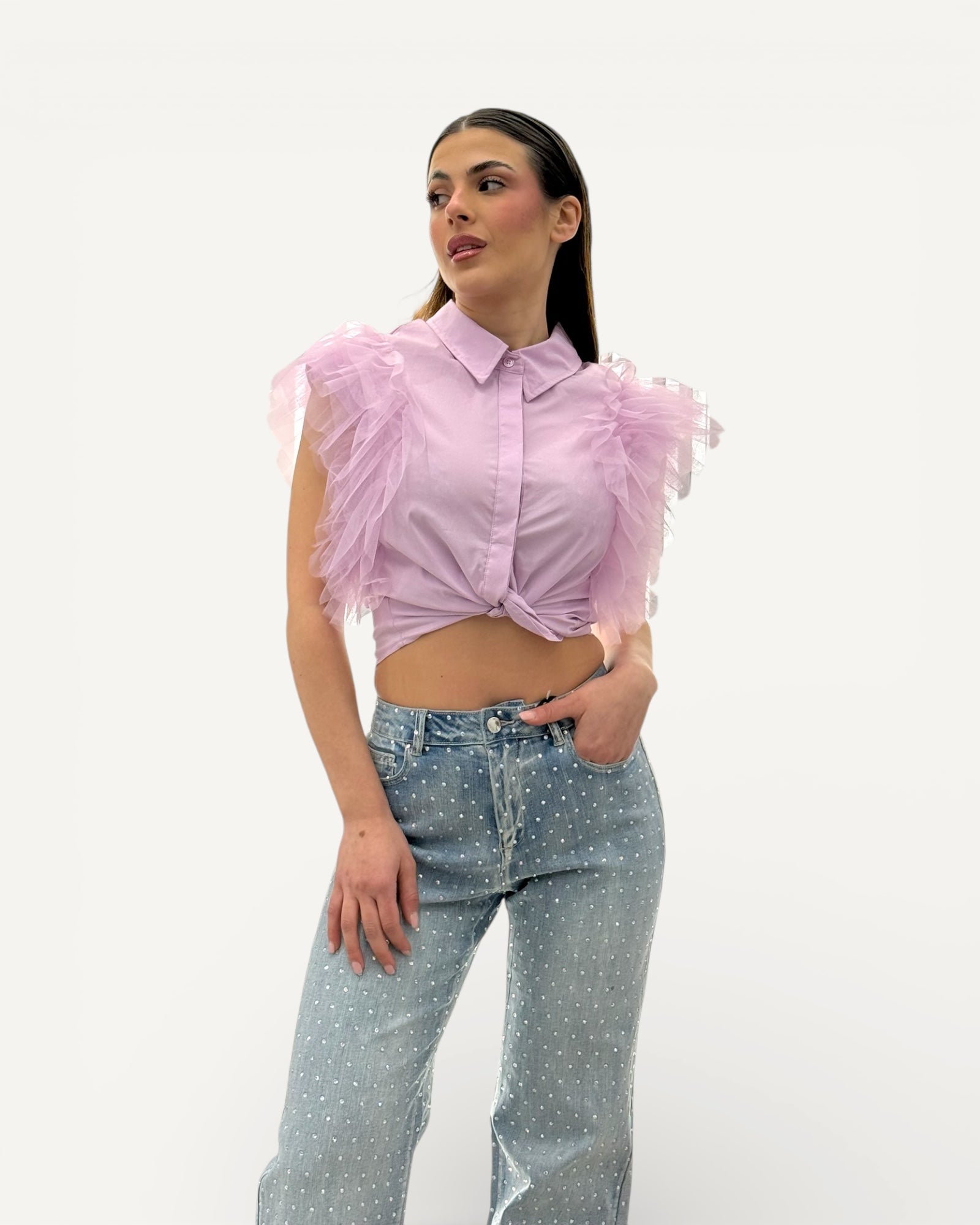 No Secrets - Camicia Maniche Tulle