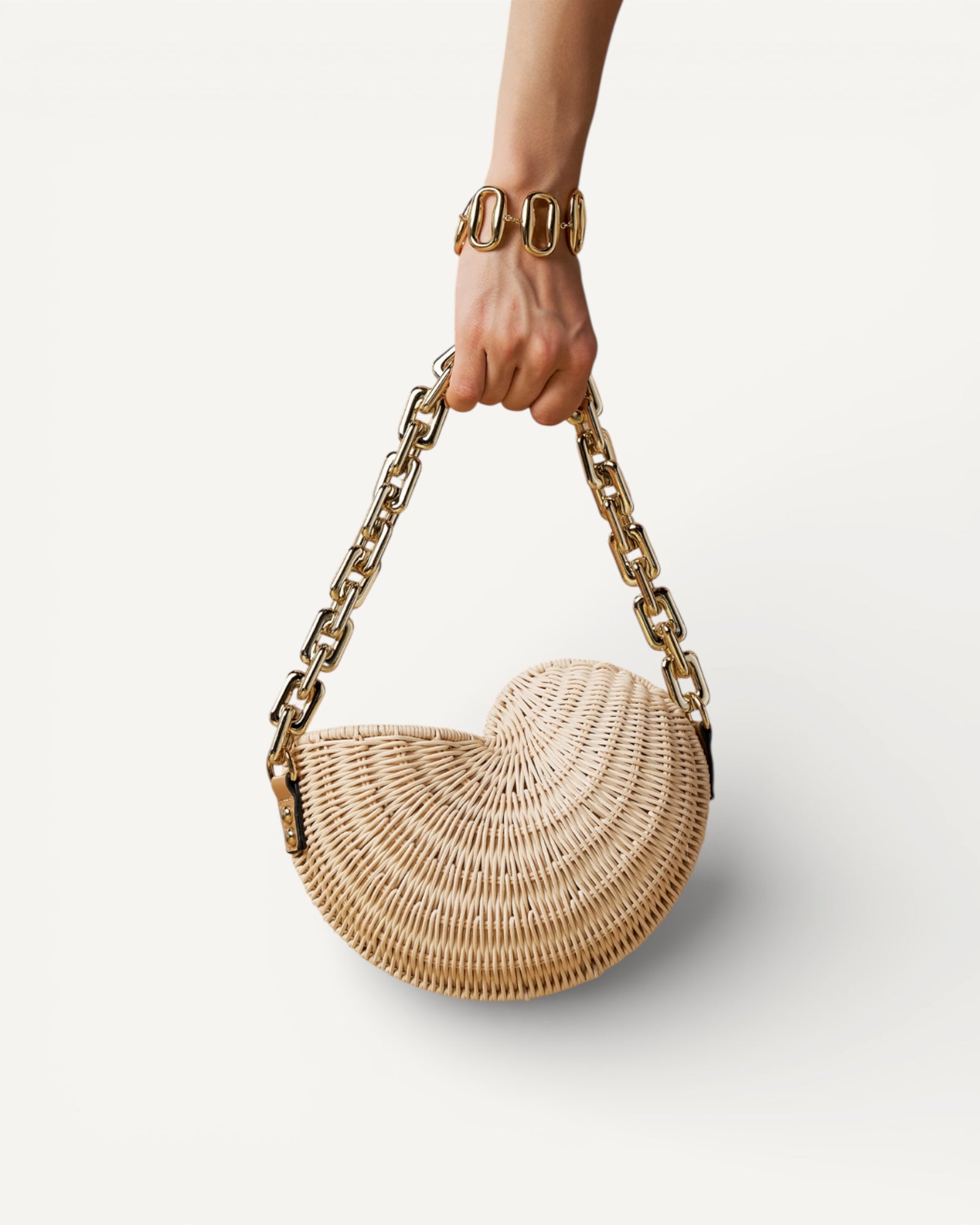 No Secrets - Borsa Conchiglia Paglia