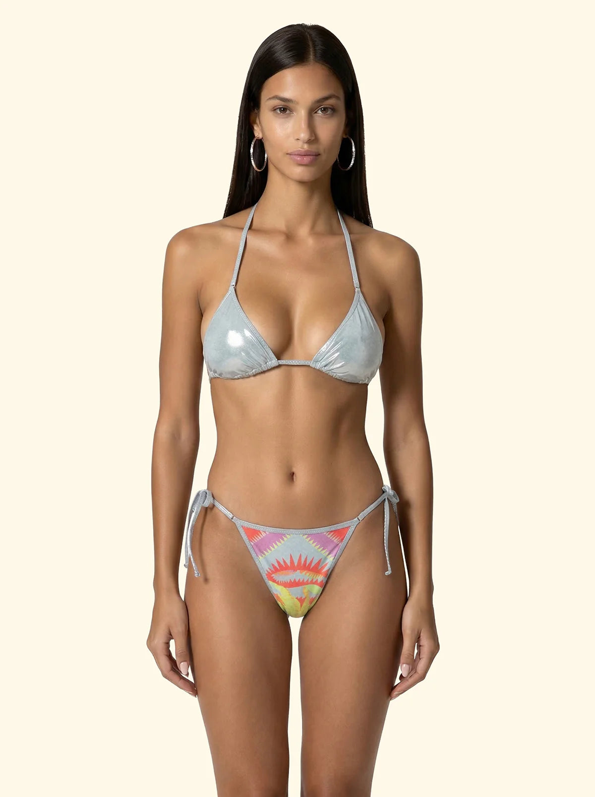 F**K - Bikini Donna Triangolo con Slip Regolabile Fantasia SW0361-X26