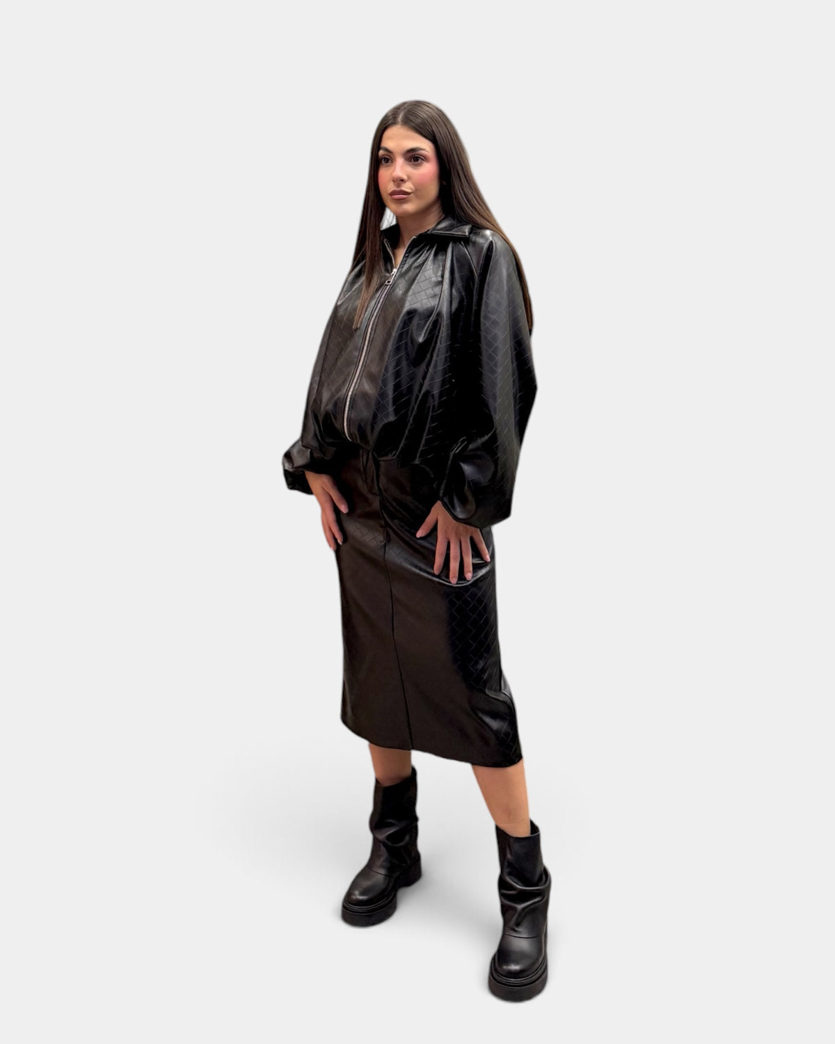KikiSix - Bomber Ecopelle Nero