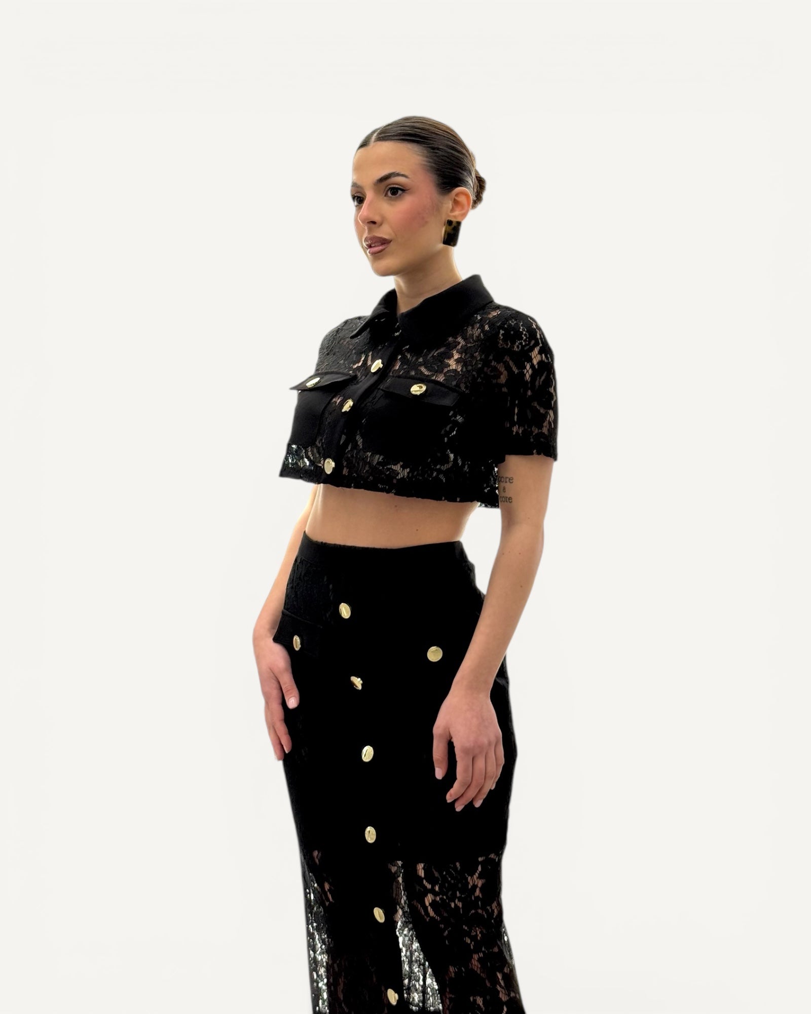 No Secrets - Camicia Crop Pizzo