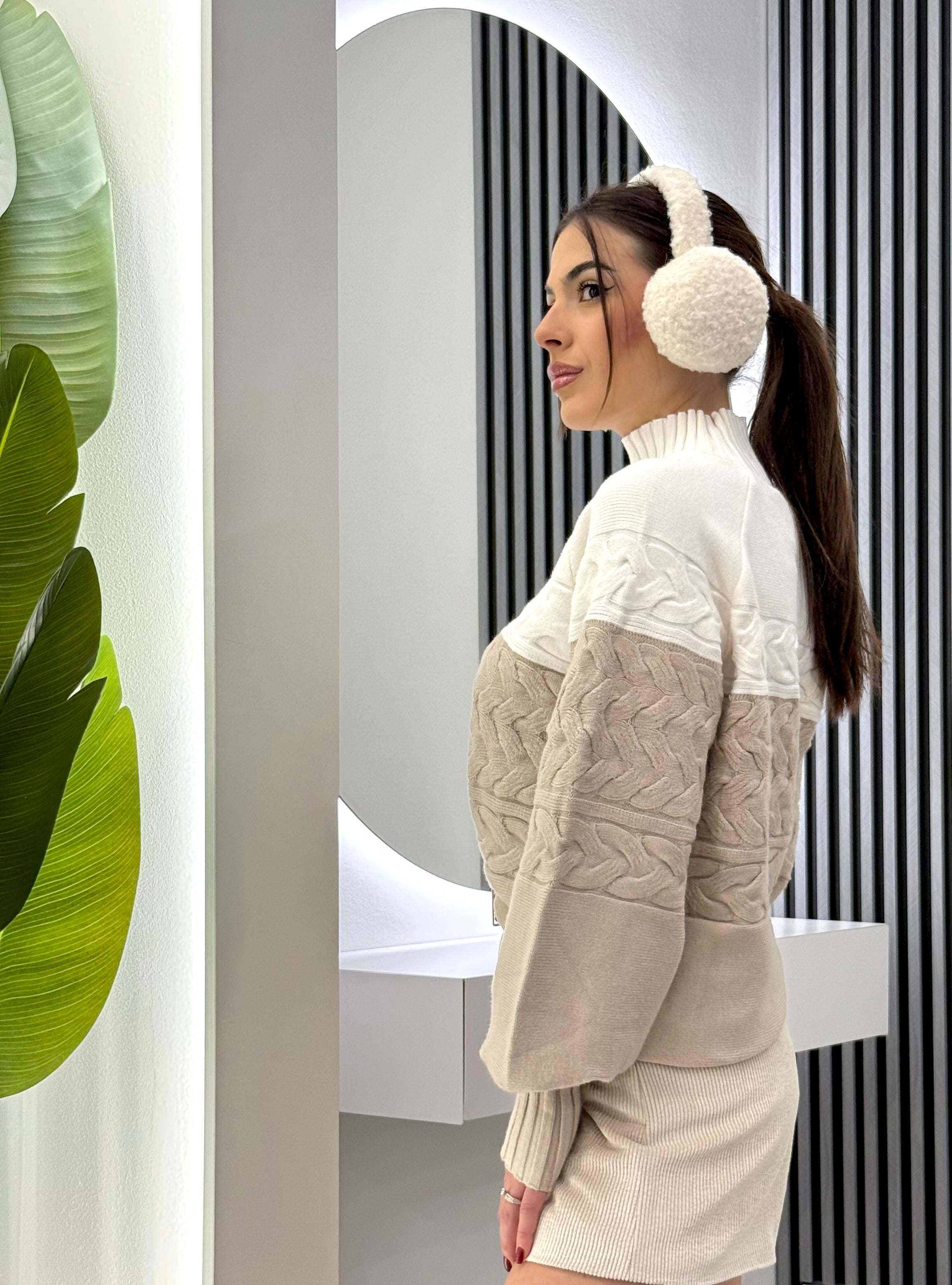 Club Crochet - Maglia Trecce Bicolore