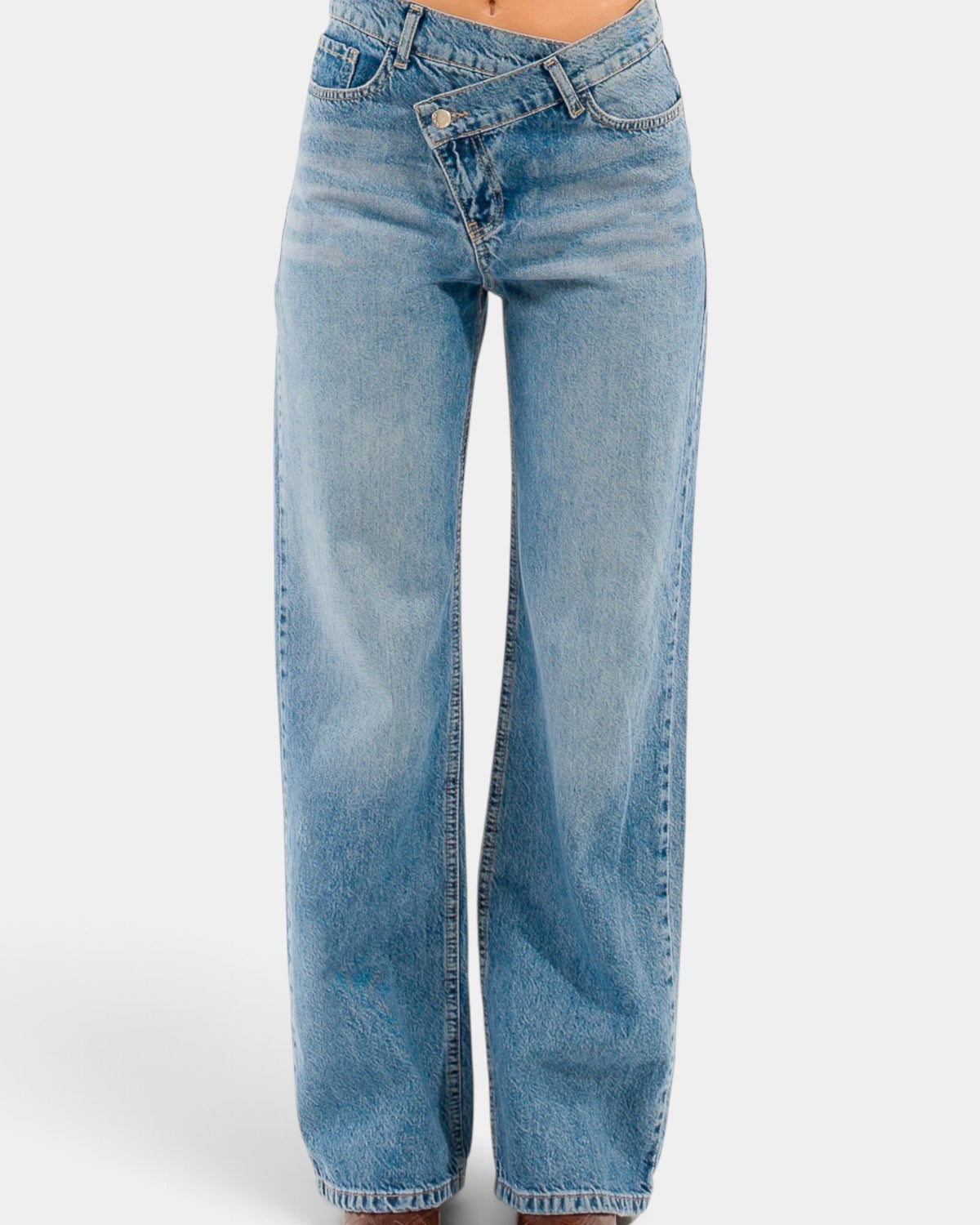 Kontatto - Jeans Miki Abbottonatura Asimmetrica