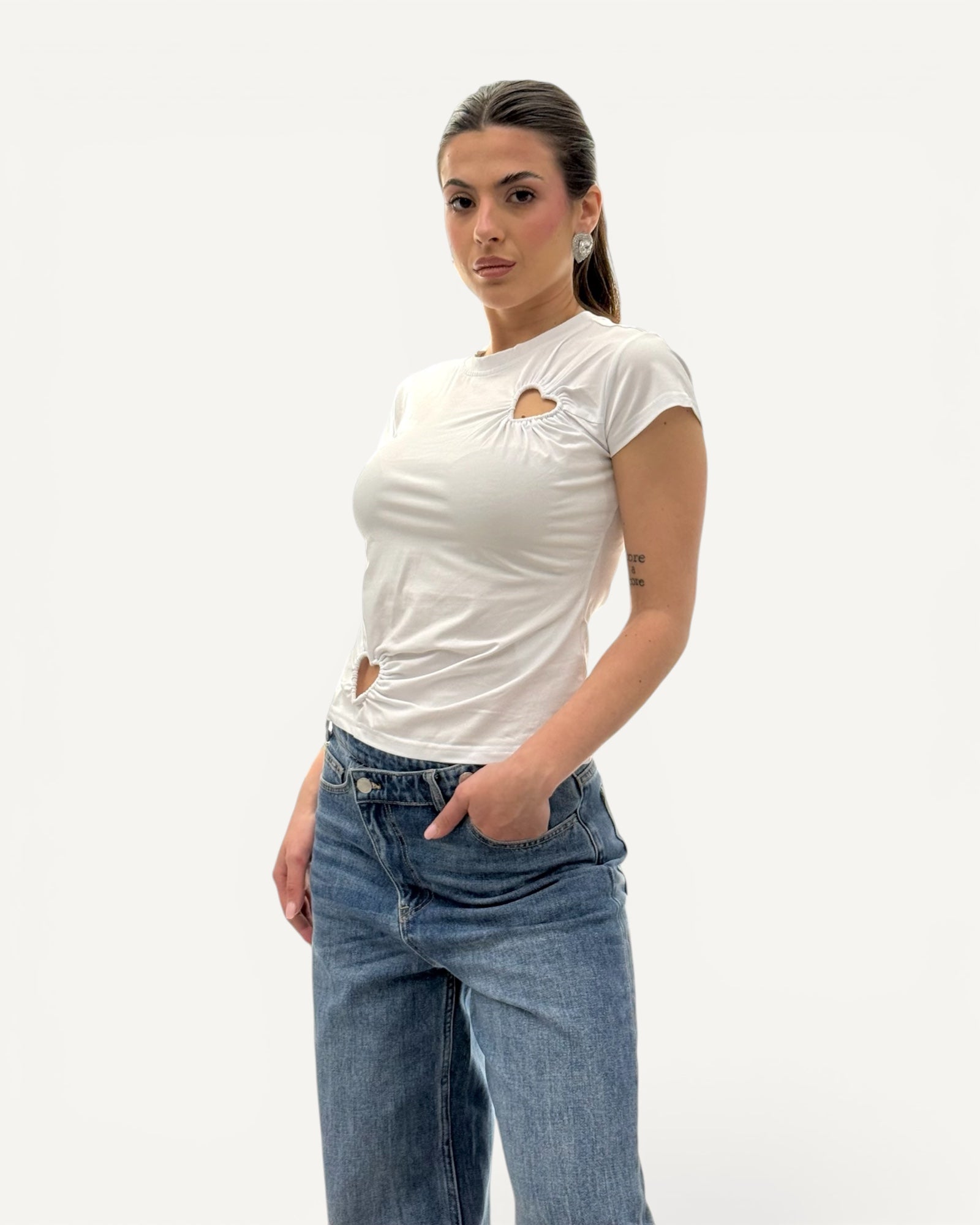 No Secrets - T-Shirt Bianca Cuori