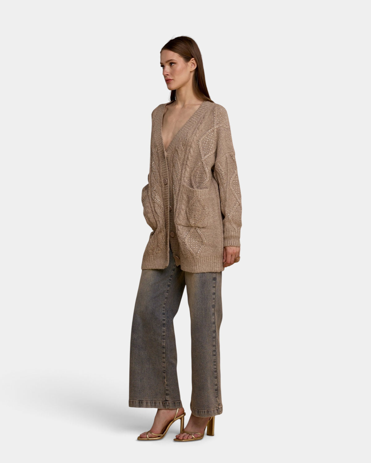 No Secrets - Maxi Cardigan Luxury Nocciola