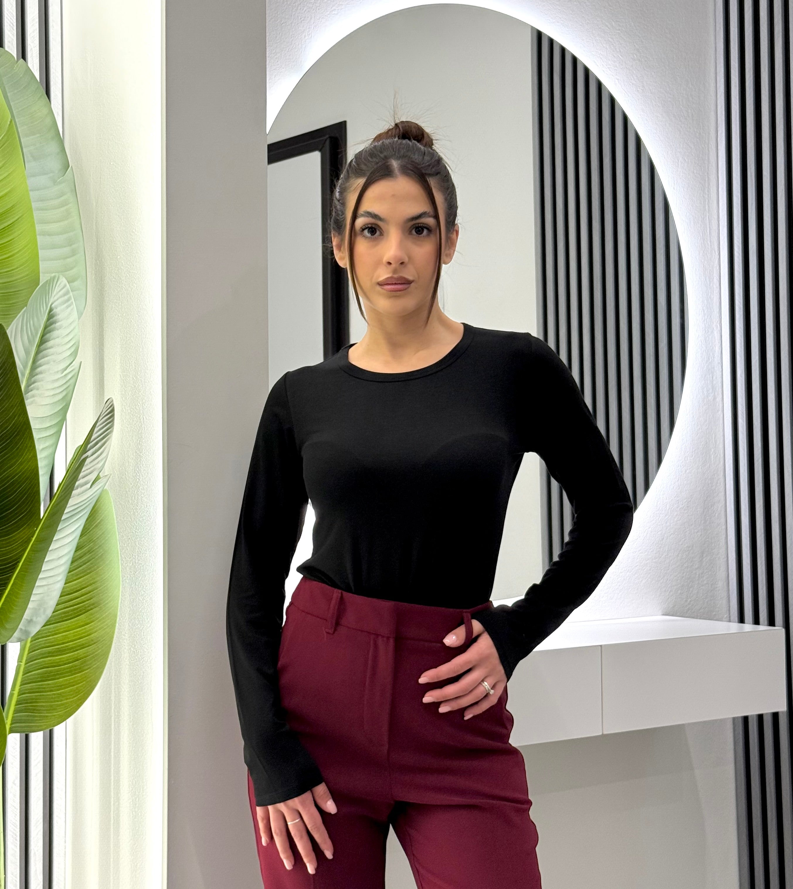 Kontatto - Girocollo Maniche Lunghe Nero