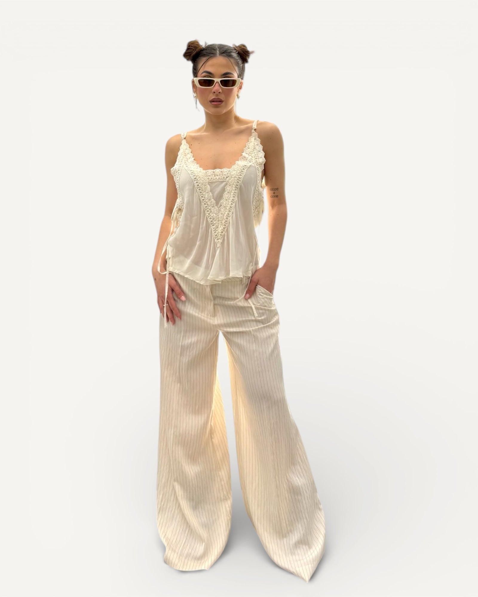 Kontatto - Pantalone Vita Bassa Gessato