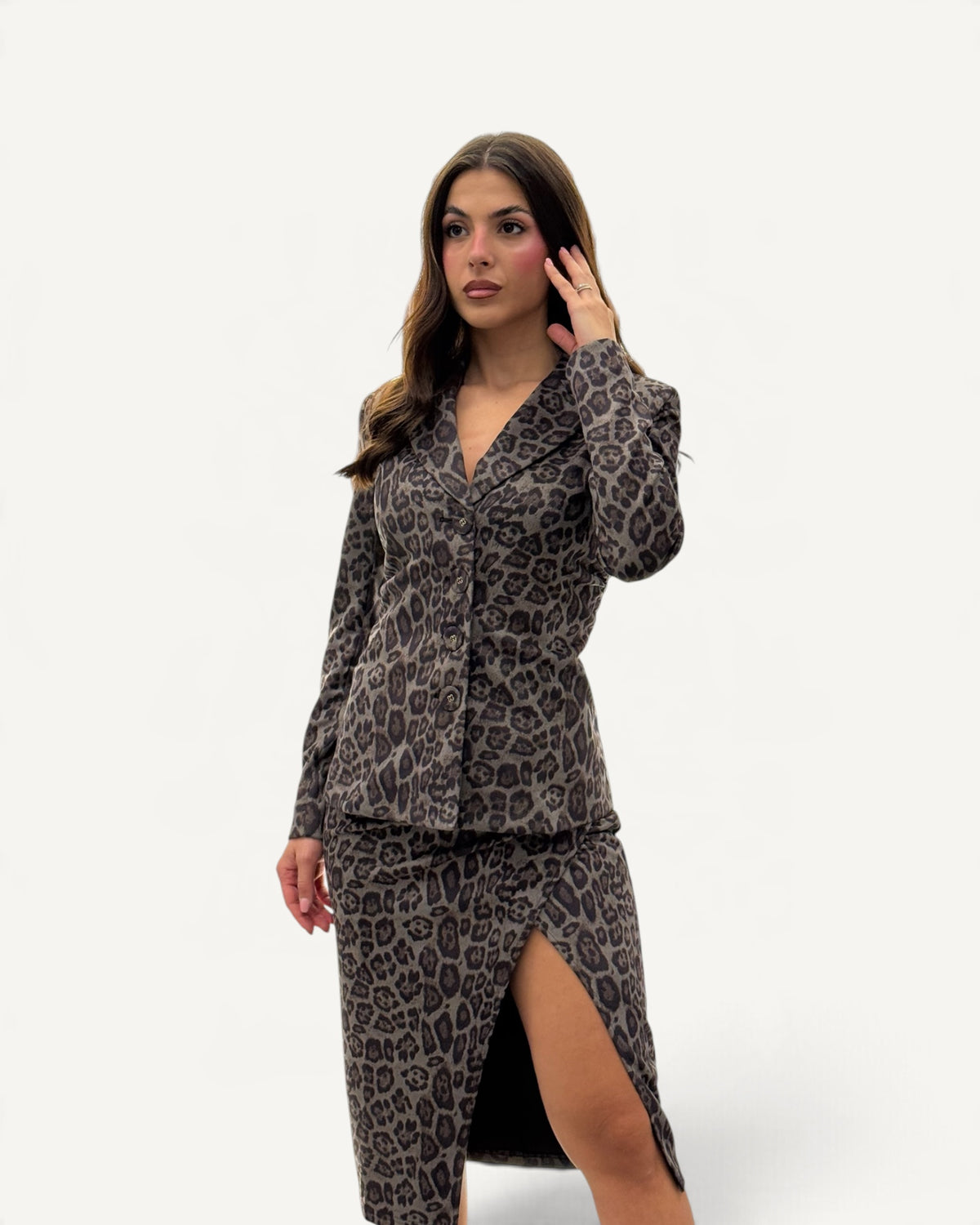 Koralline - Giacca Stretch Maculata Grigia