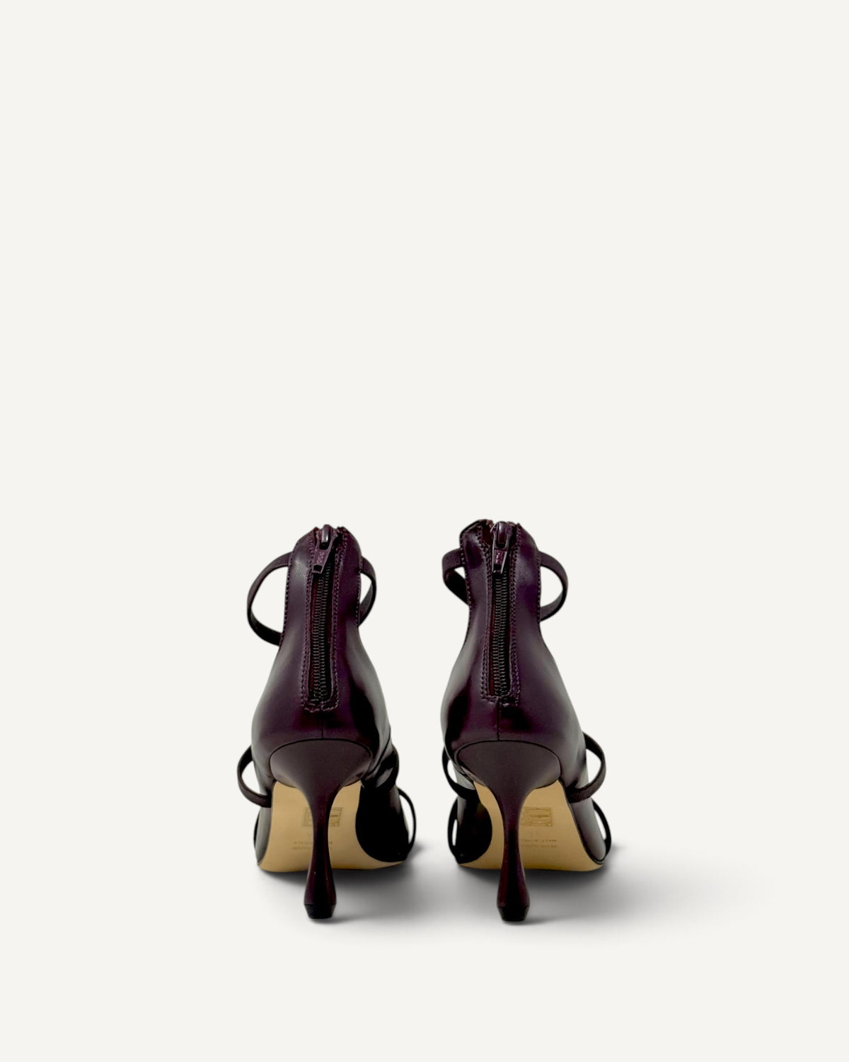 Anna F - Décolleté in Pelle Bordeaux con Cinturini