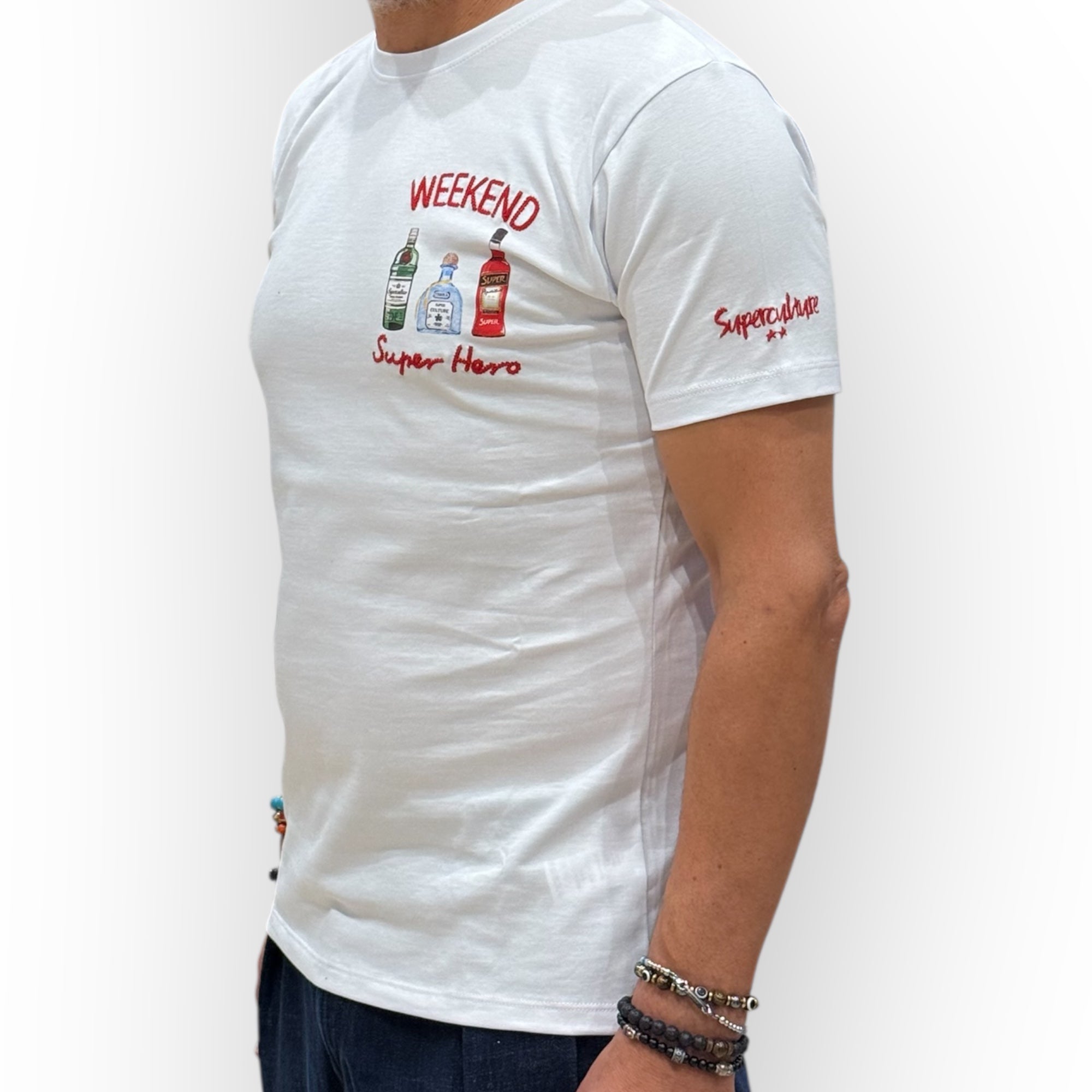 Superculture - T-Shirt "Weekend Super Hero" Bianca
