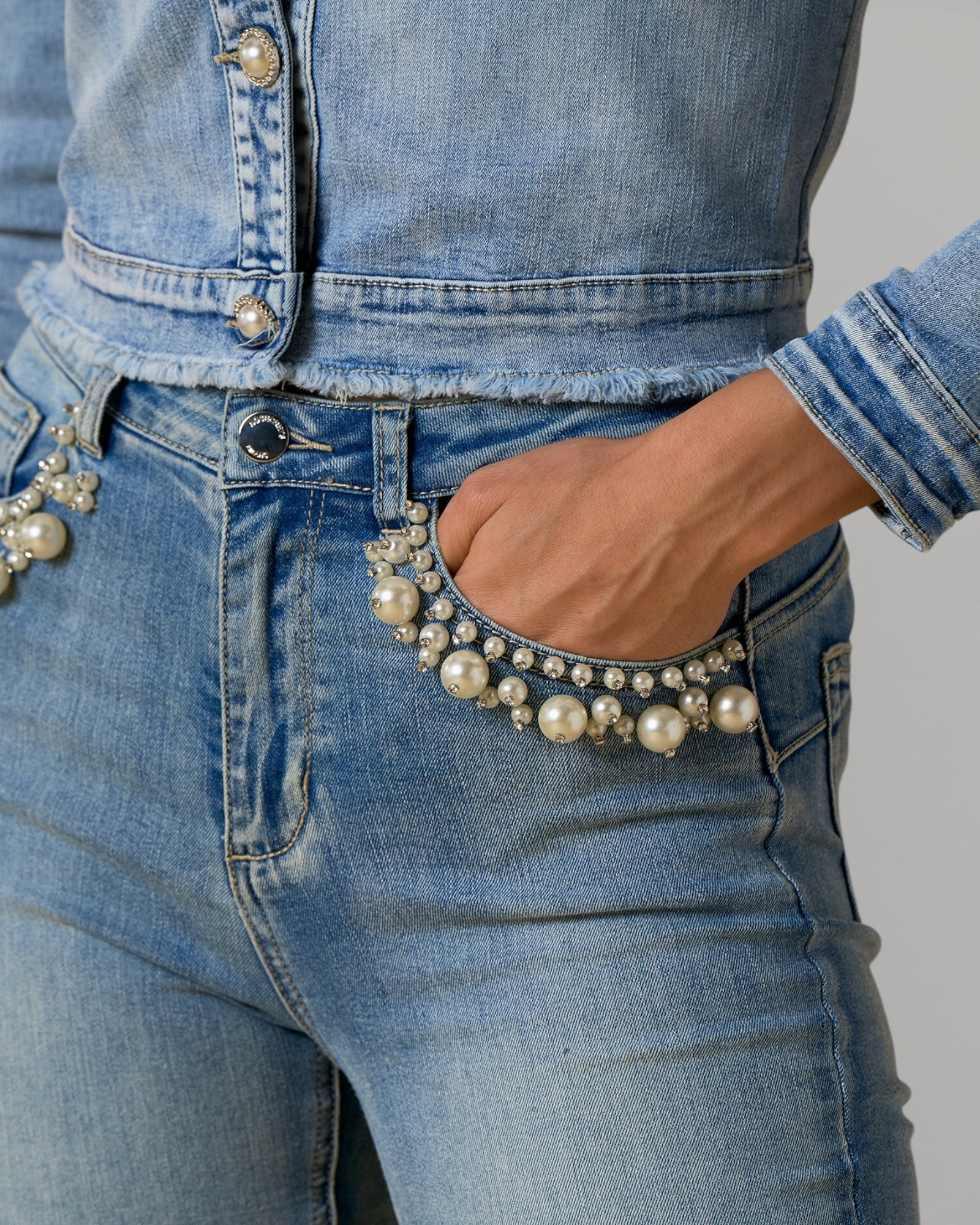 No Secrets - Jeans Ricamo Perle