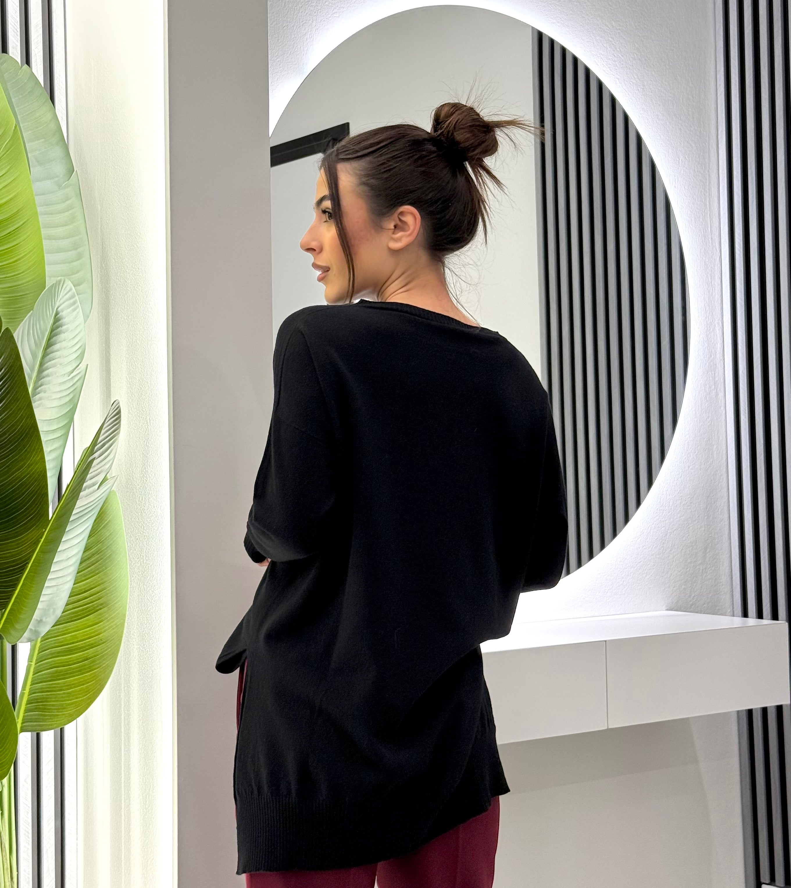 Kontatto - Maglia Scollo Barca Nera