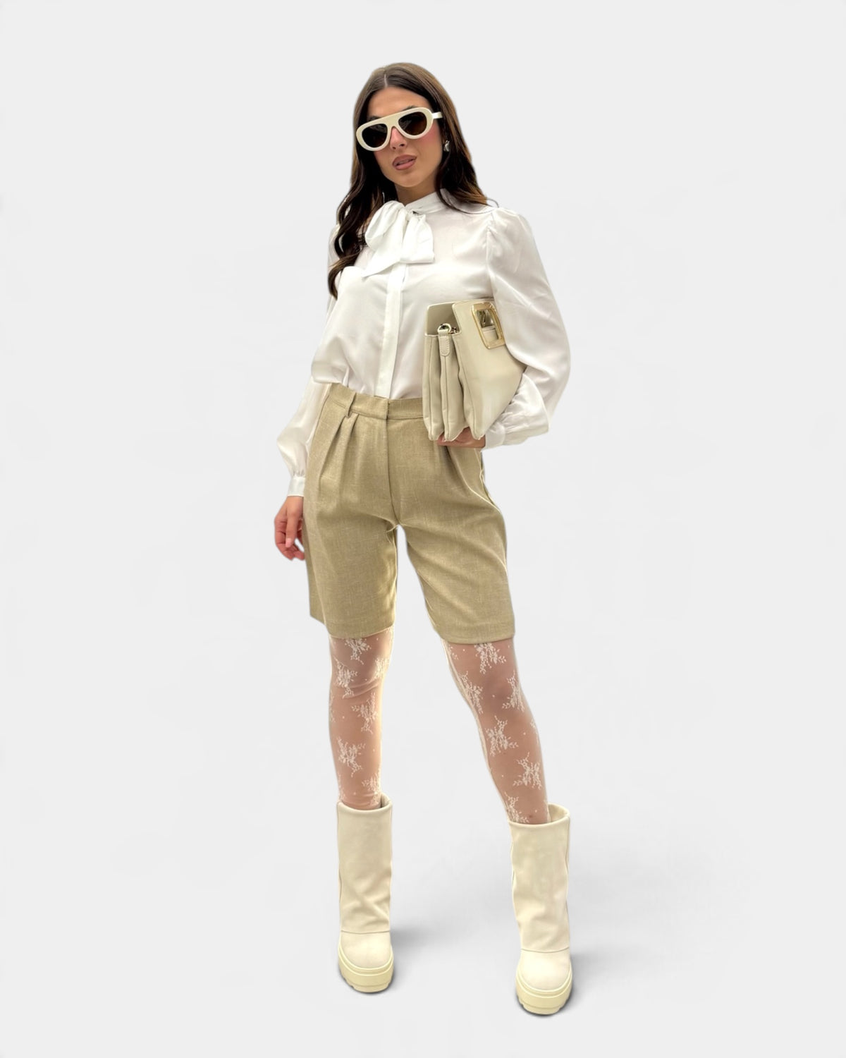 Koralline - Bermuda con Doppie D Beige