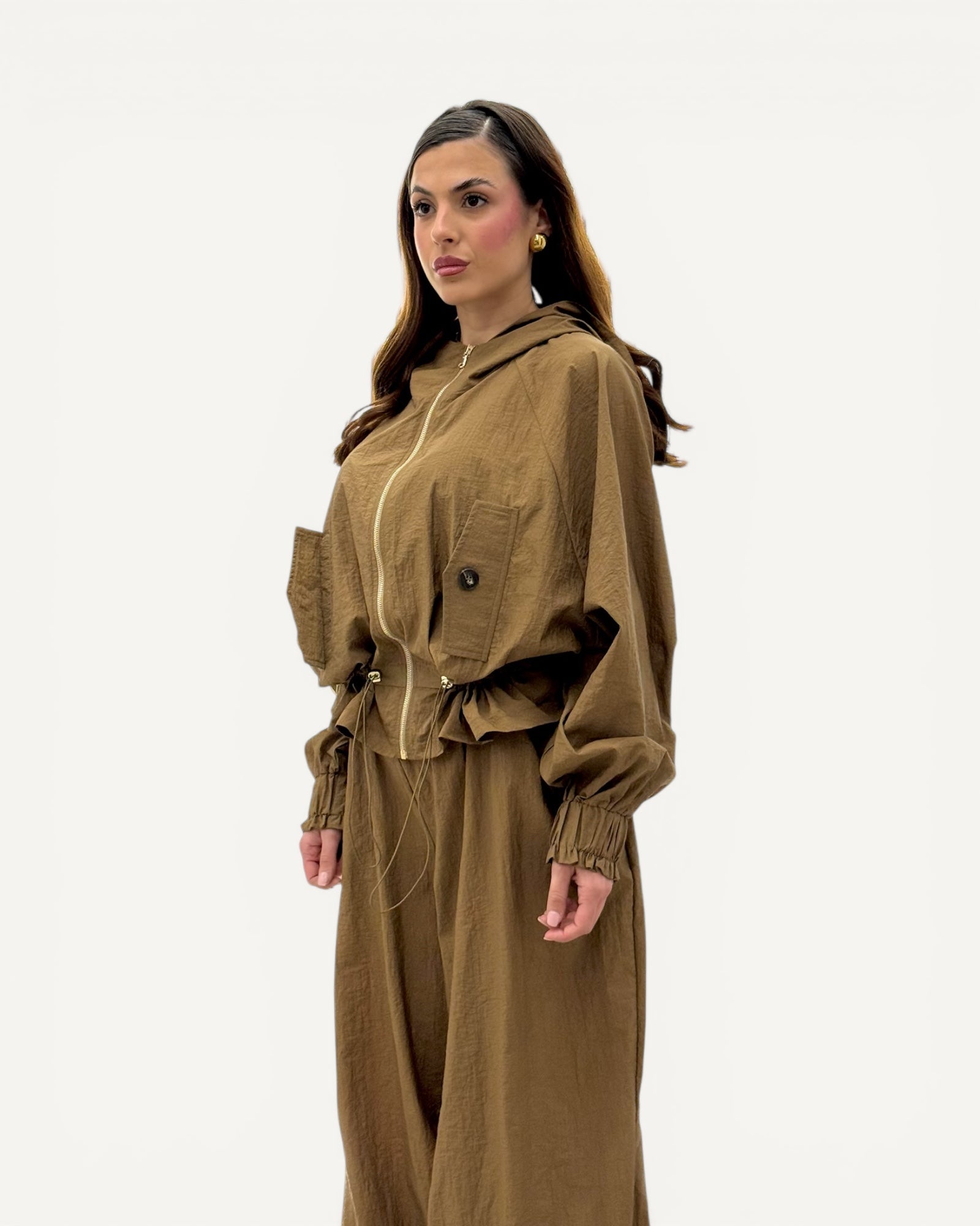 KikiSix - Bomber Sfoderato con Cappuccio