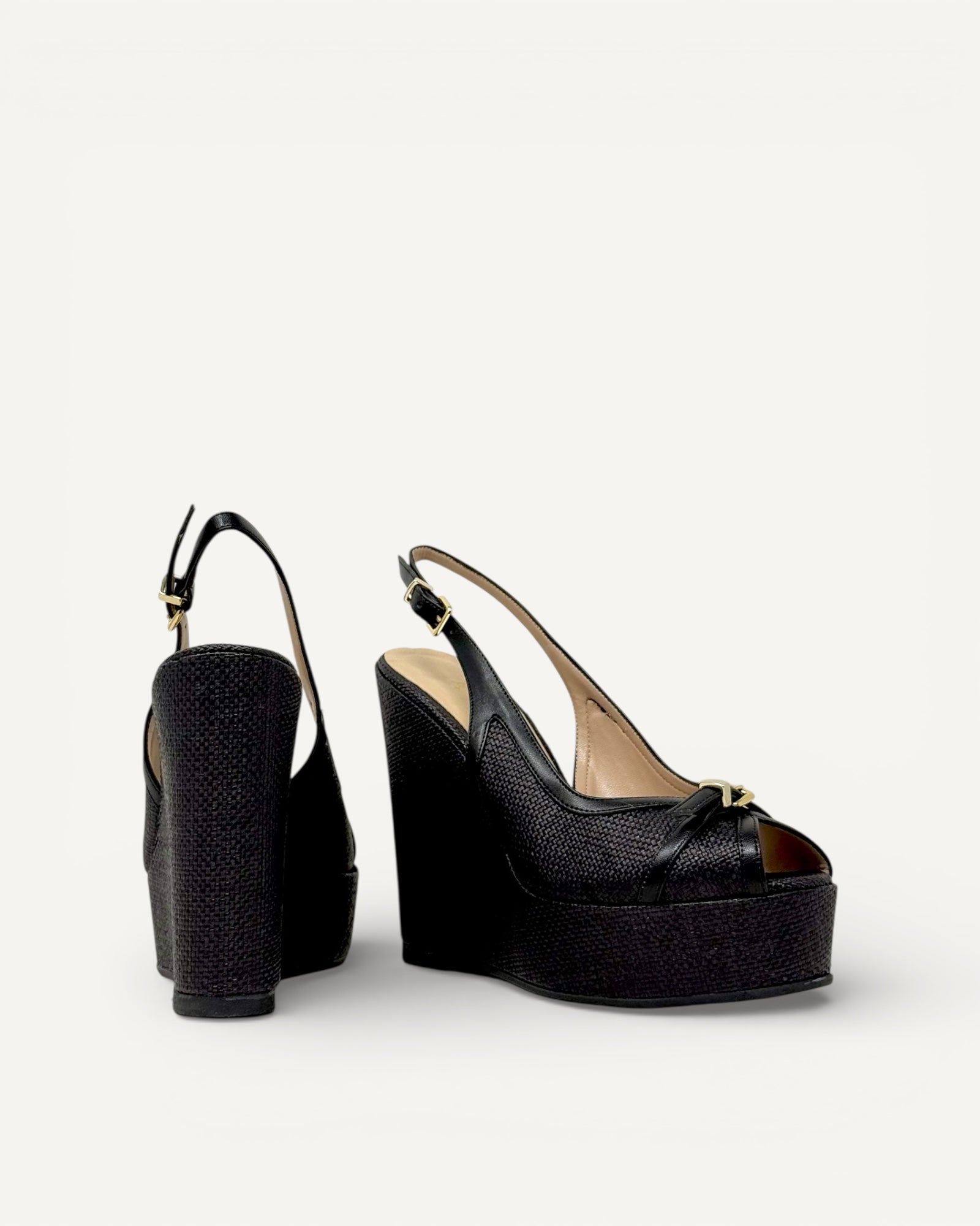 Albano - Zeppa Raffia Nero