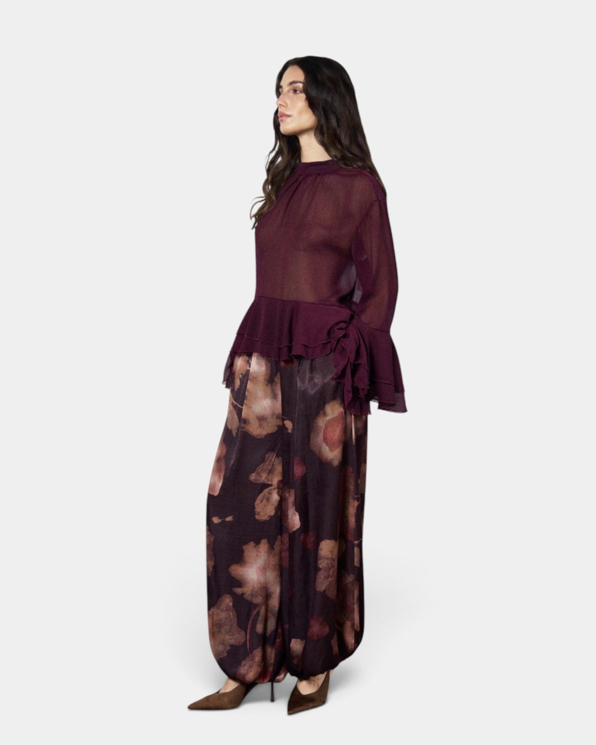 D'Elle - Giulia Mastini - Camicia Volant Bordeaux