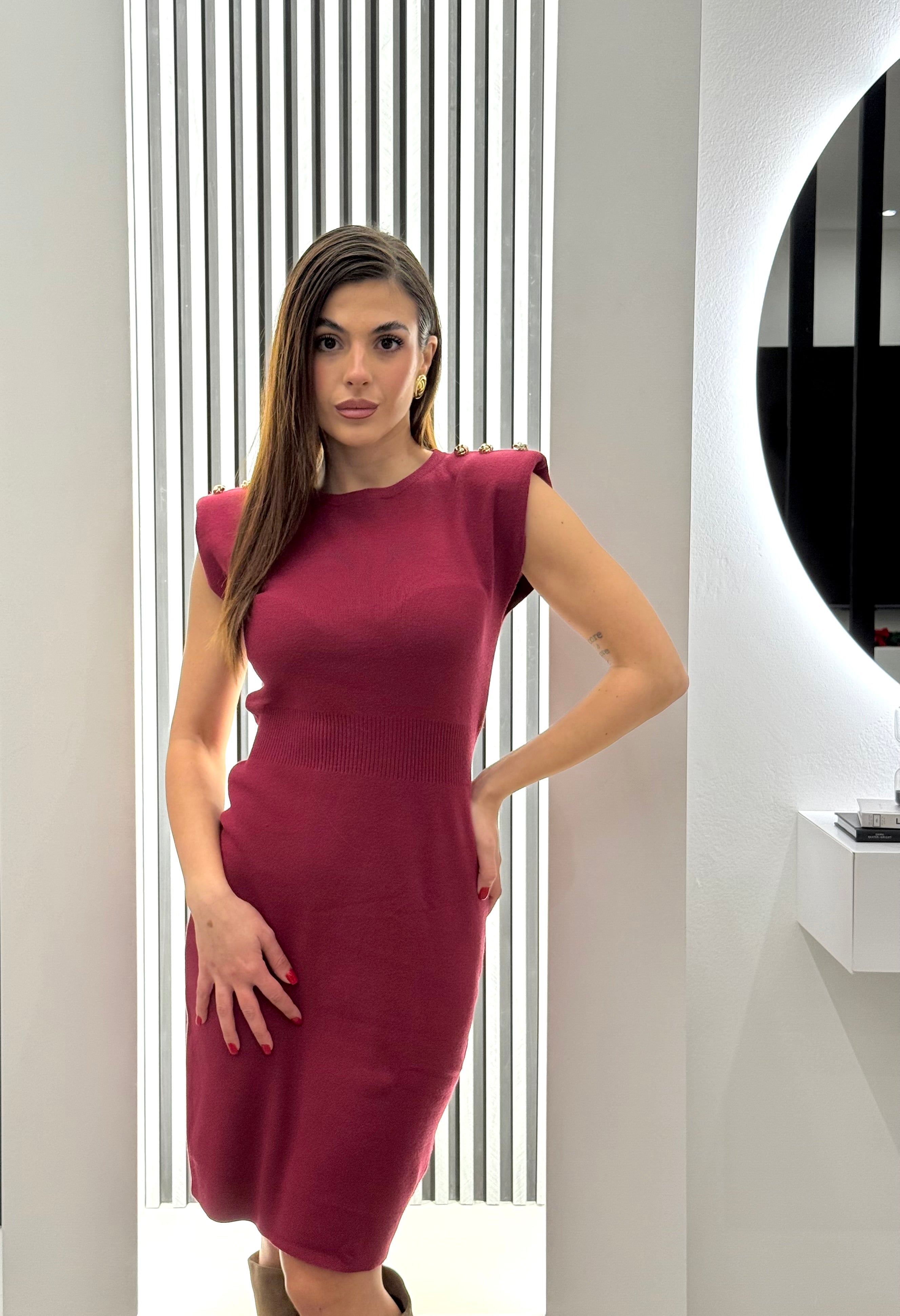 Koralline - Abito Spalline Bordeaux