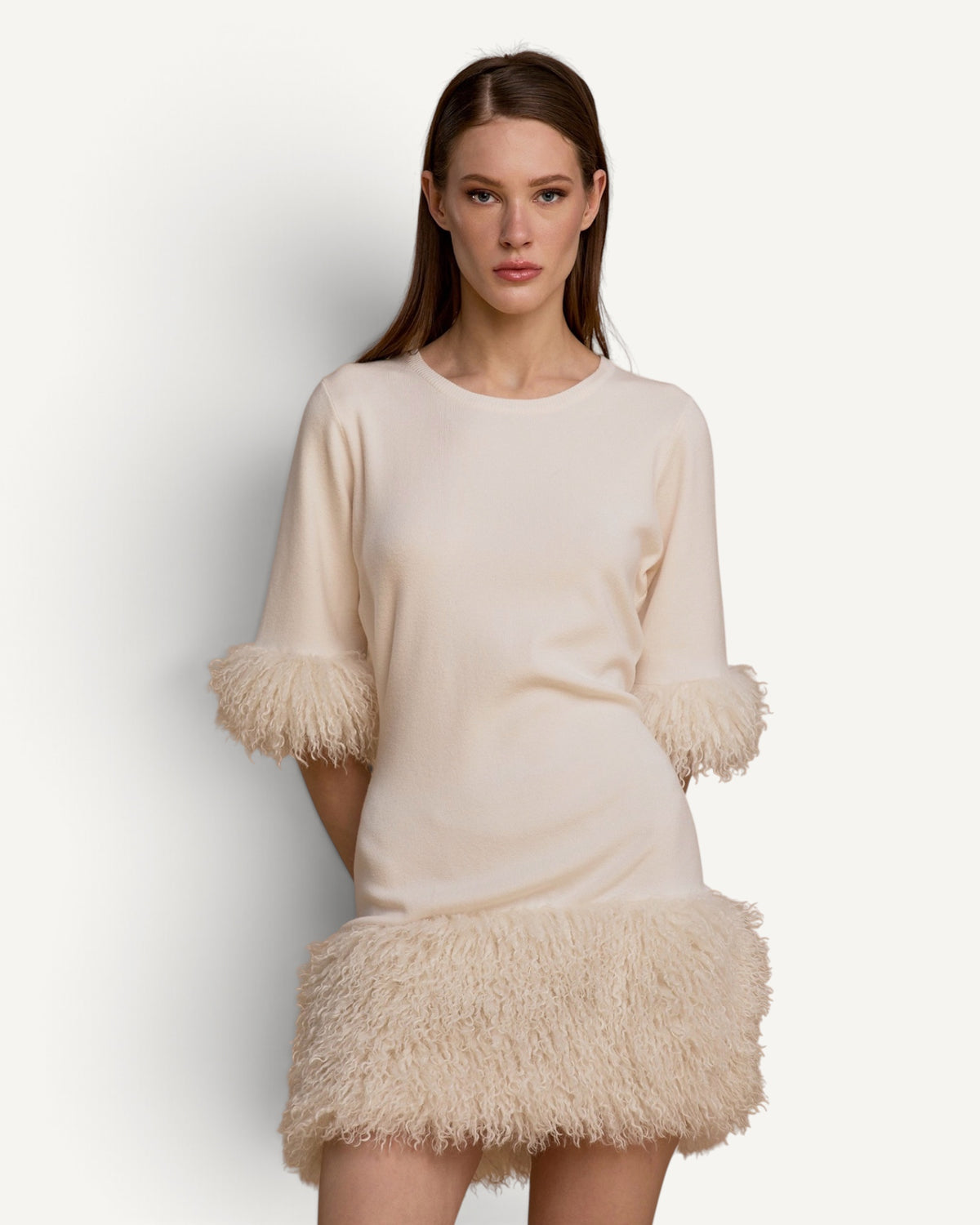 No Secrets - Abito Maglia e Simil Mongolia Latte