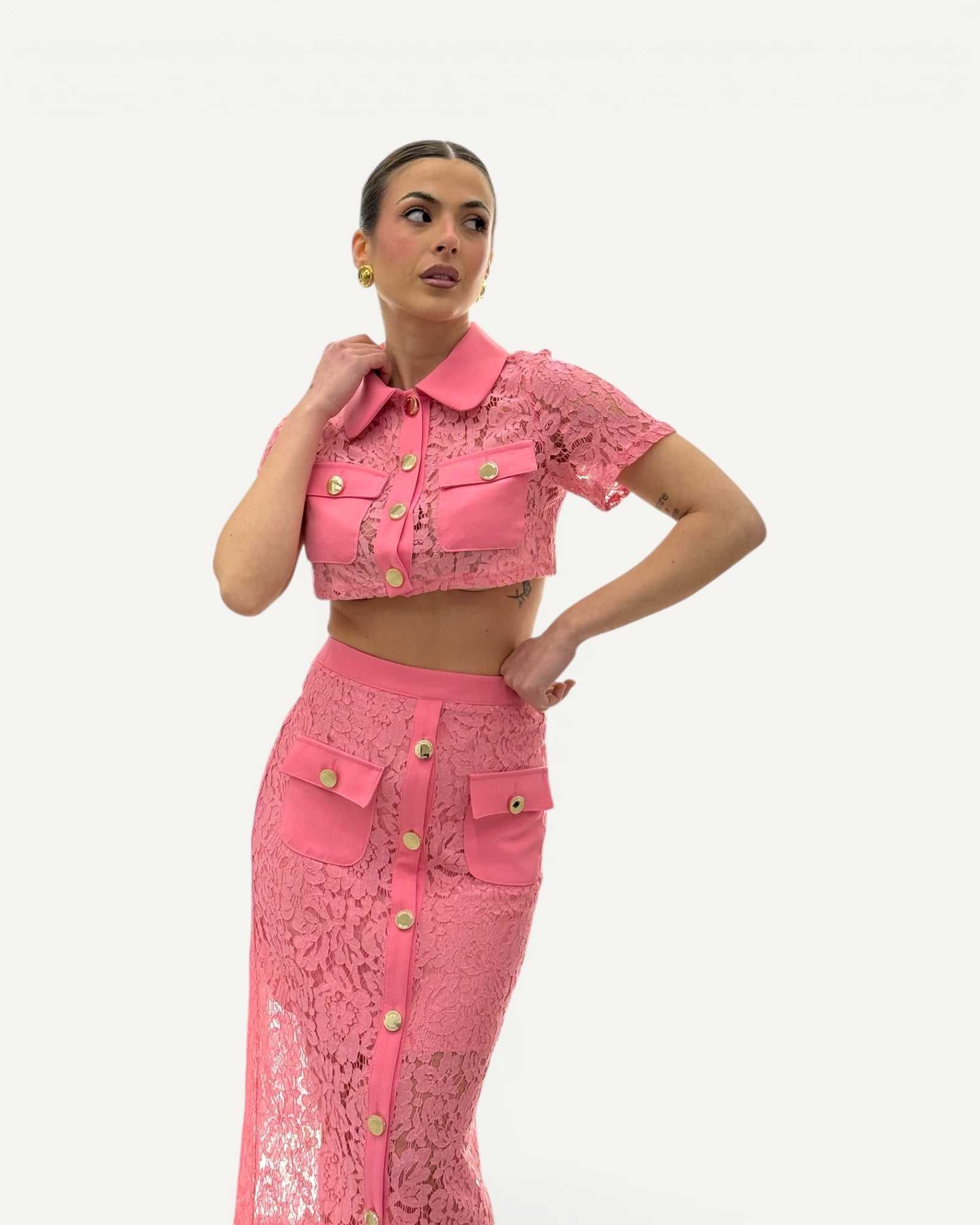 No Secrets - Camicia Crop Pizzo