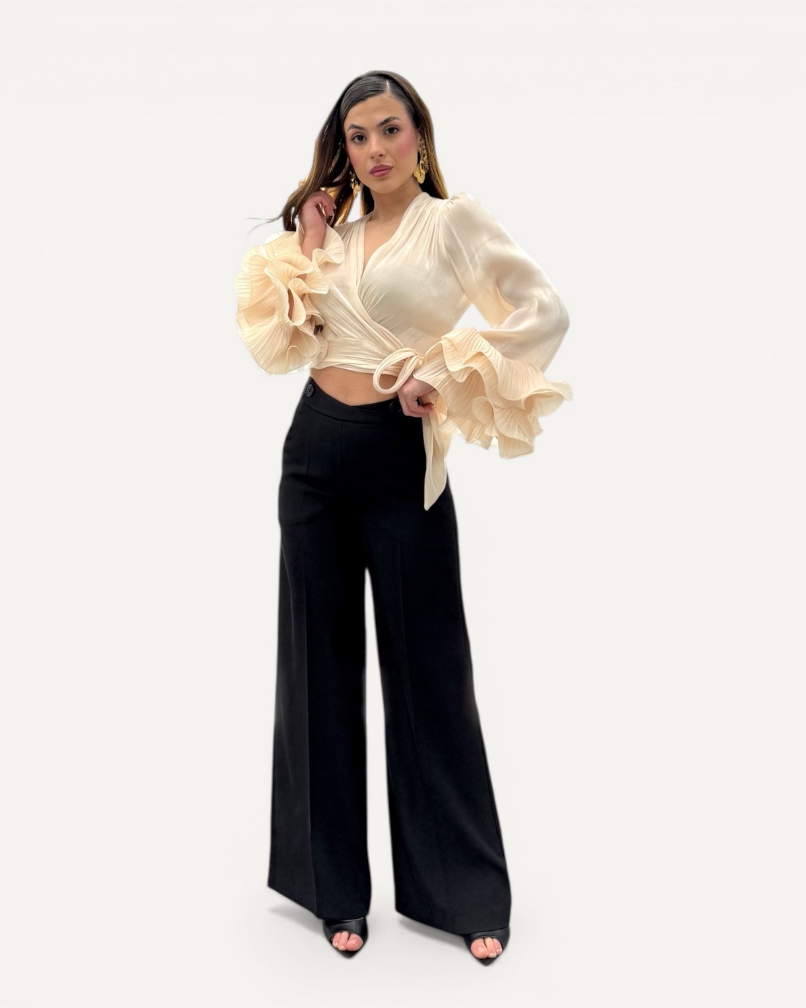 Hanita Couture - Blusa Avorio con Rouches