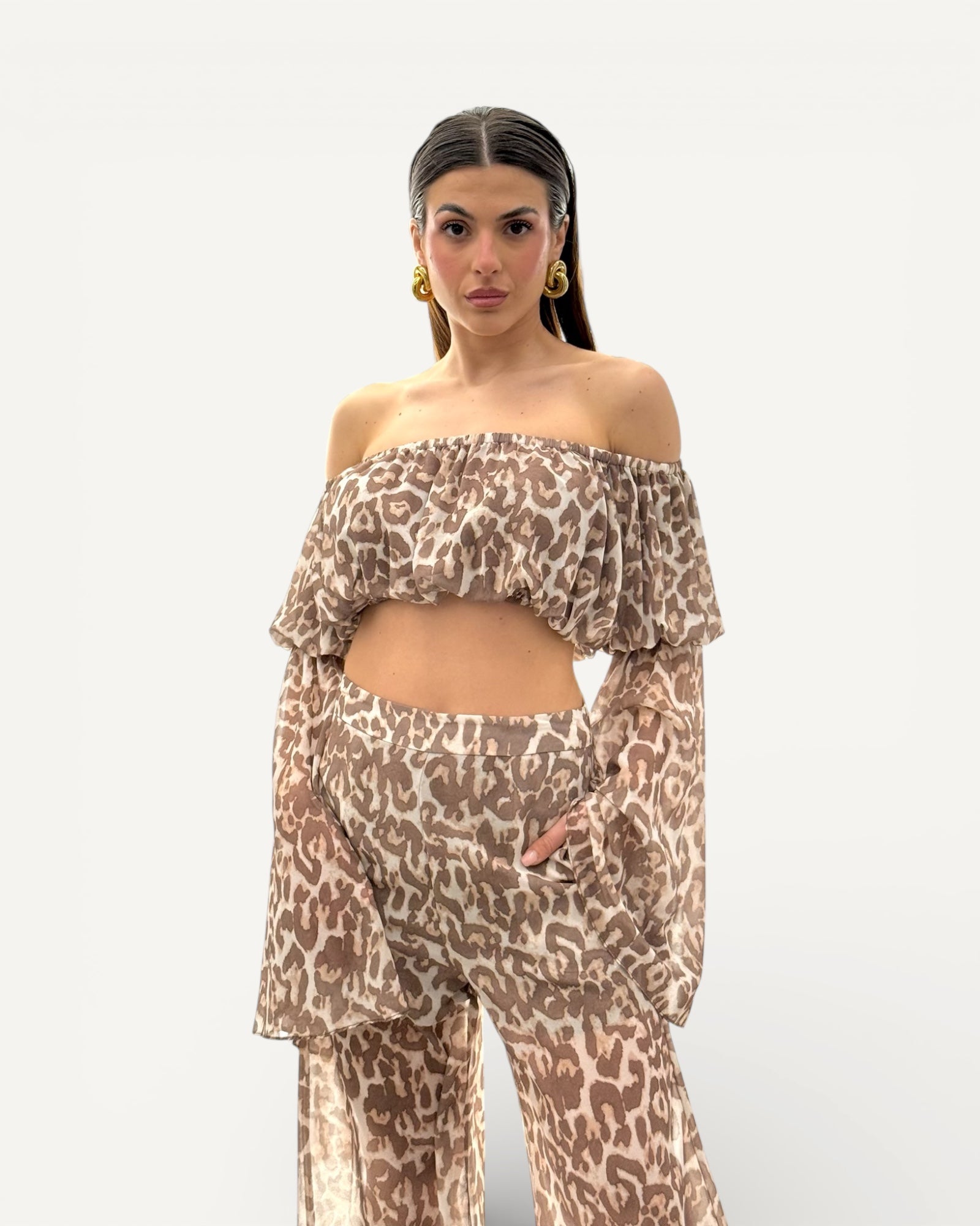 No Secrets - Blusa Crop Animalier