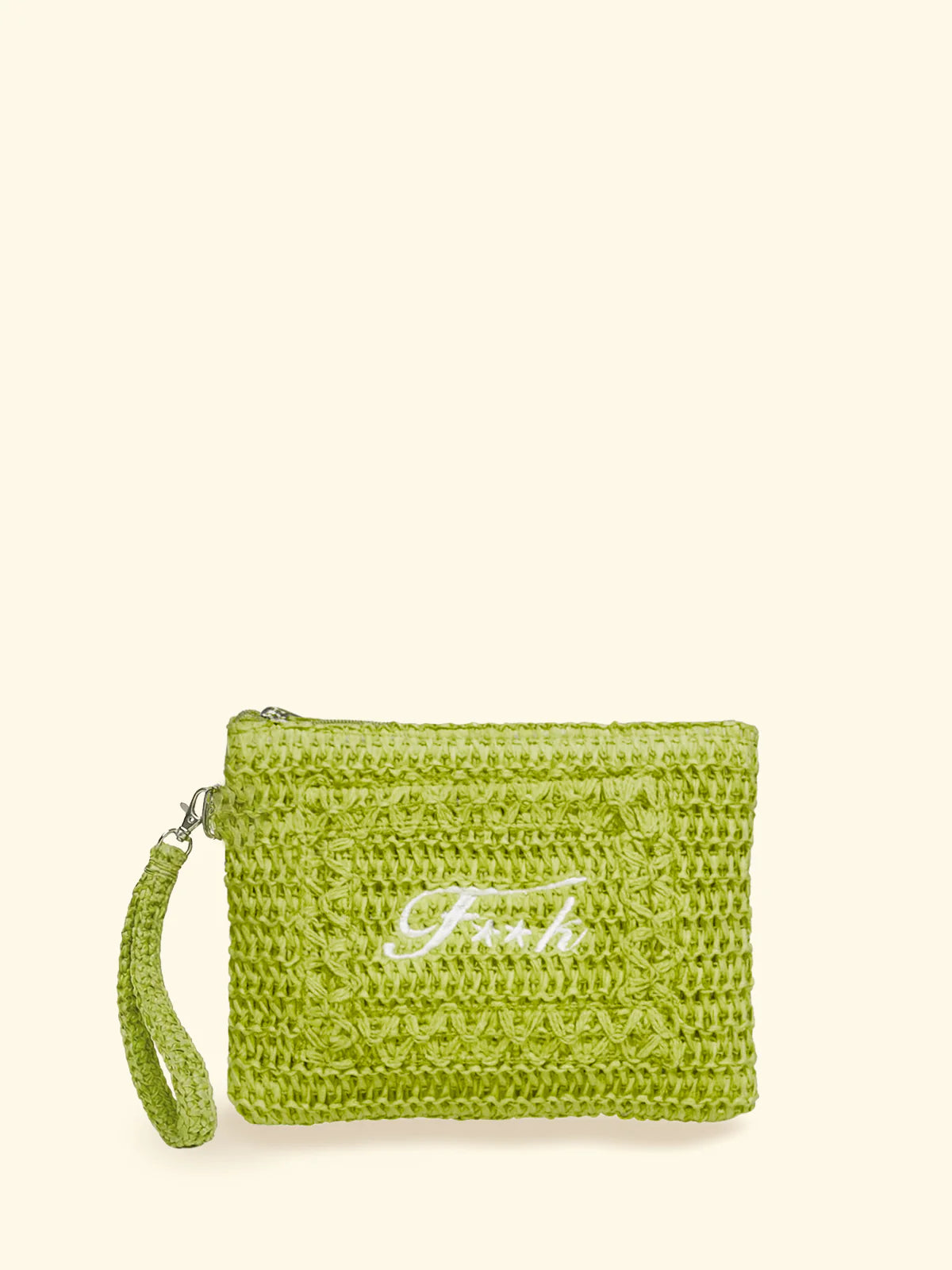 F**K - Mini Pochette Rafia Logo Ricamato e Laccetto Polso SW0007-LI