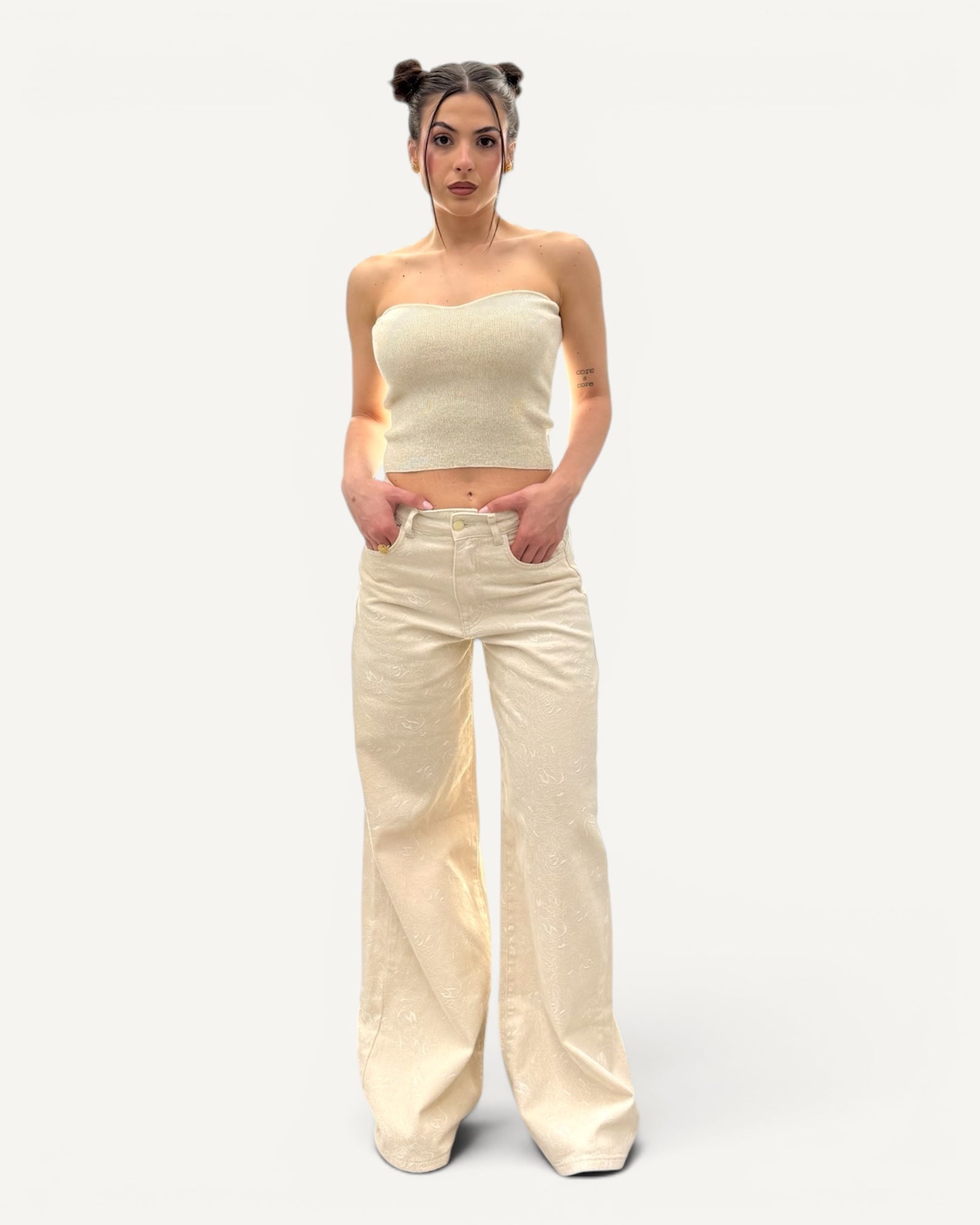 Kontatto - Jeans Loto Stampa Rose