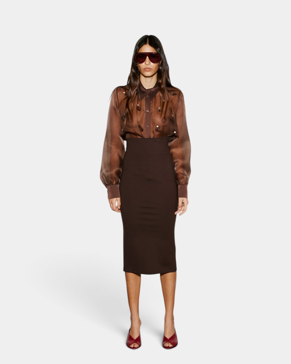 Dramée - Camicia in Organza con Applicazioni